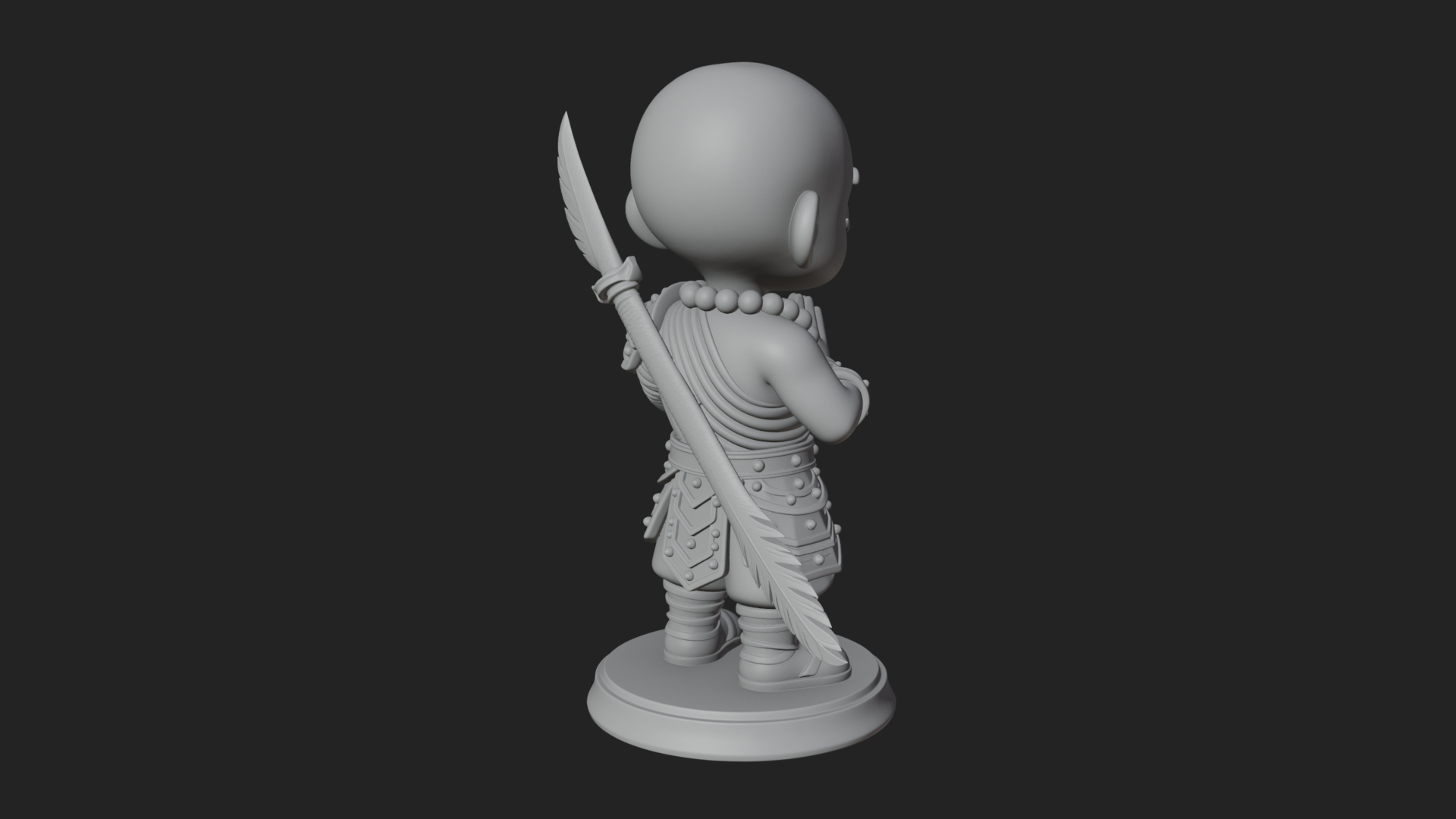 Chibi Praying Monk Statue Design 2 3D Print Model 3D Model