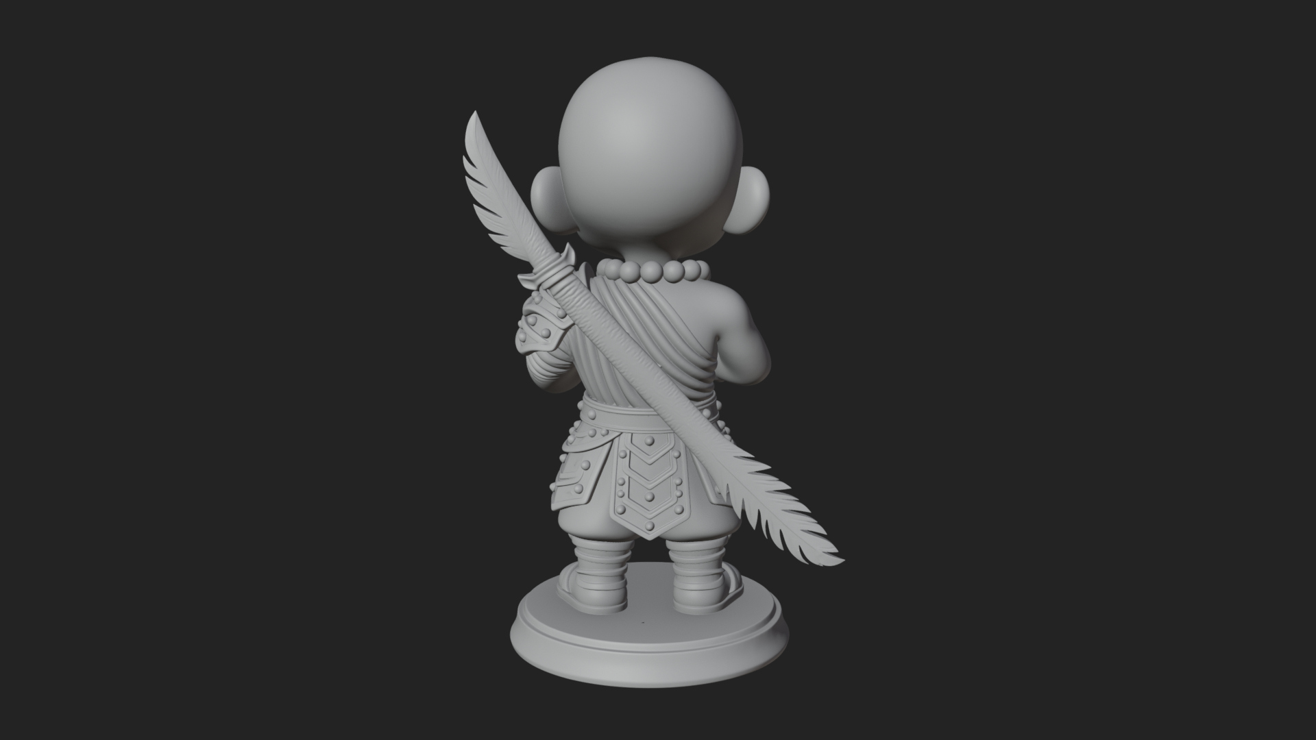 Chibi Praying Monk Statue Design 2 3D Print Model 3D Model