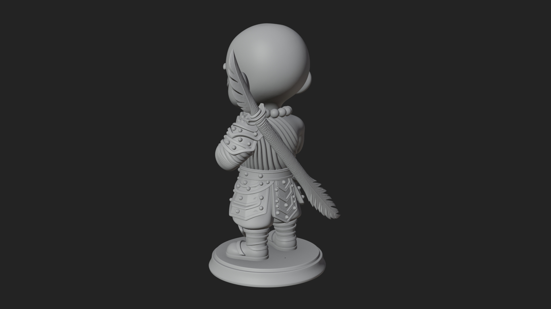 Chibi Praying Monk Statue Design 2 3D Print Model 3D Model