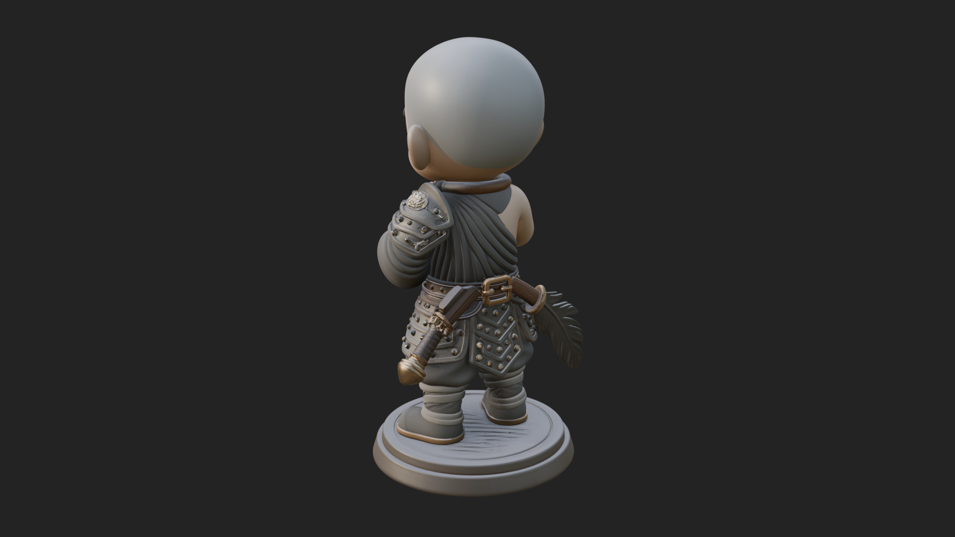 Chibi Praying Monk Statue Design 3 3D Print Model 3D Model
