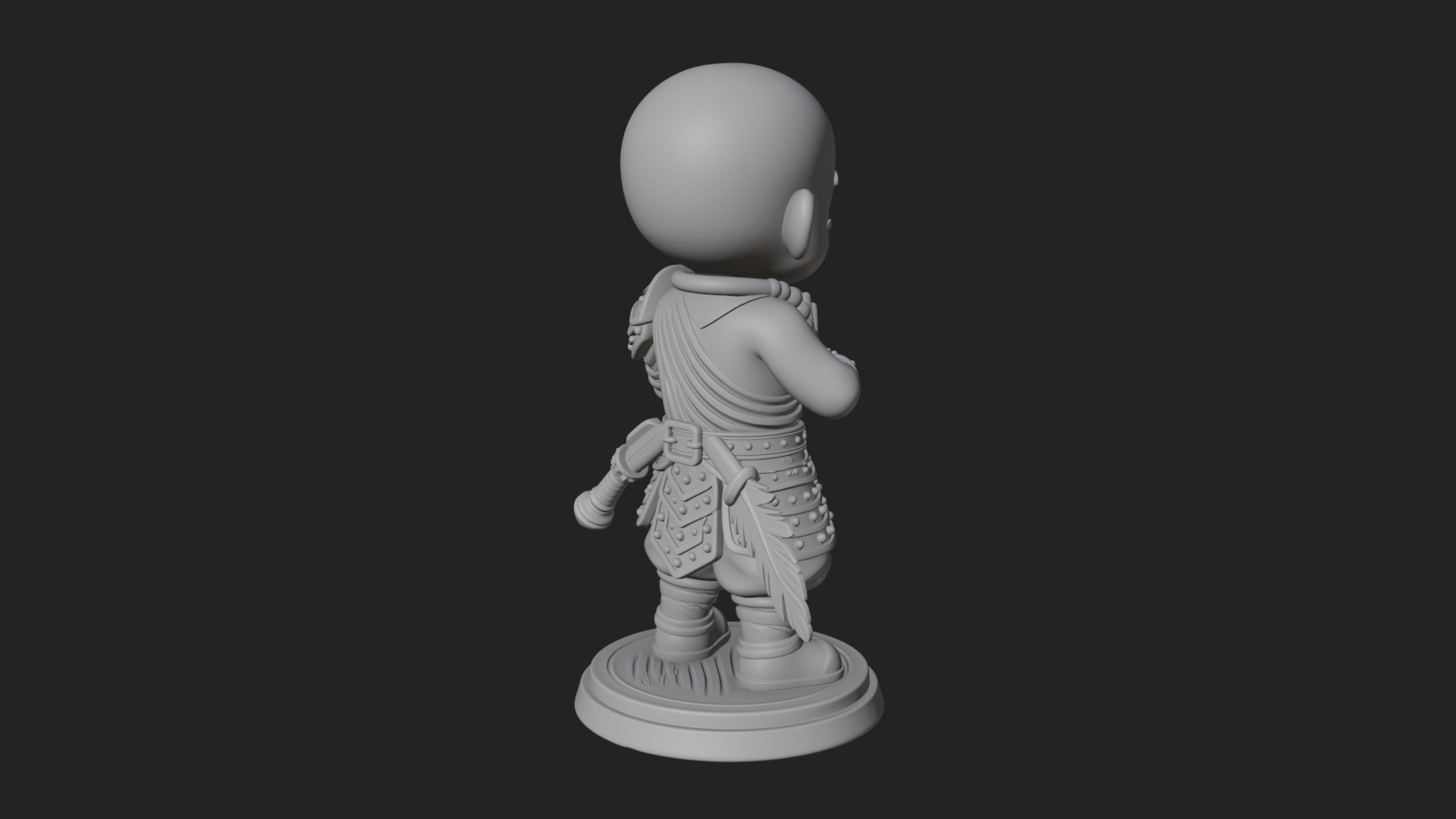 Chibi Praying Monk Statue Design 3 3D Print Model 3D Model