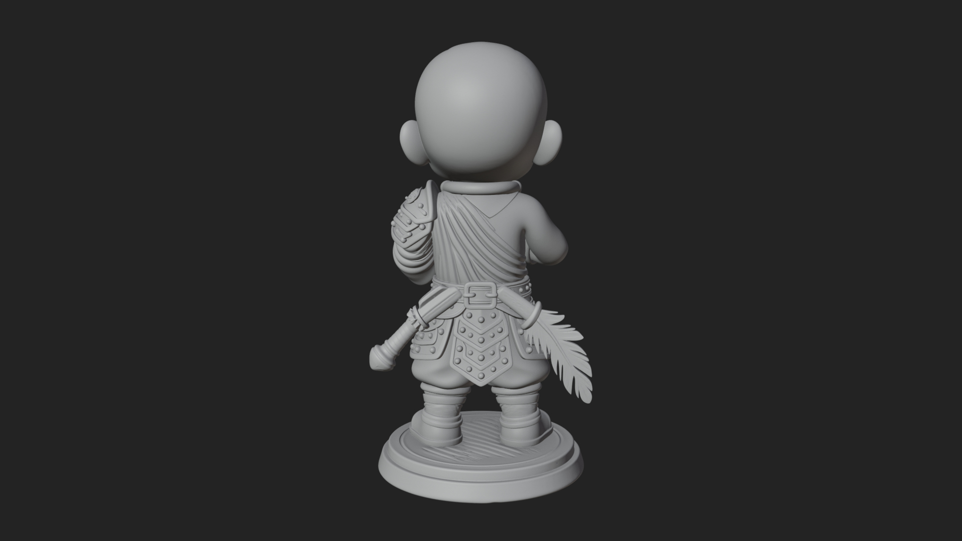 Chibi Praying Monk Statue Design 3 3D Print Model 3D Model