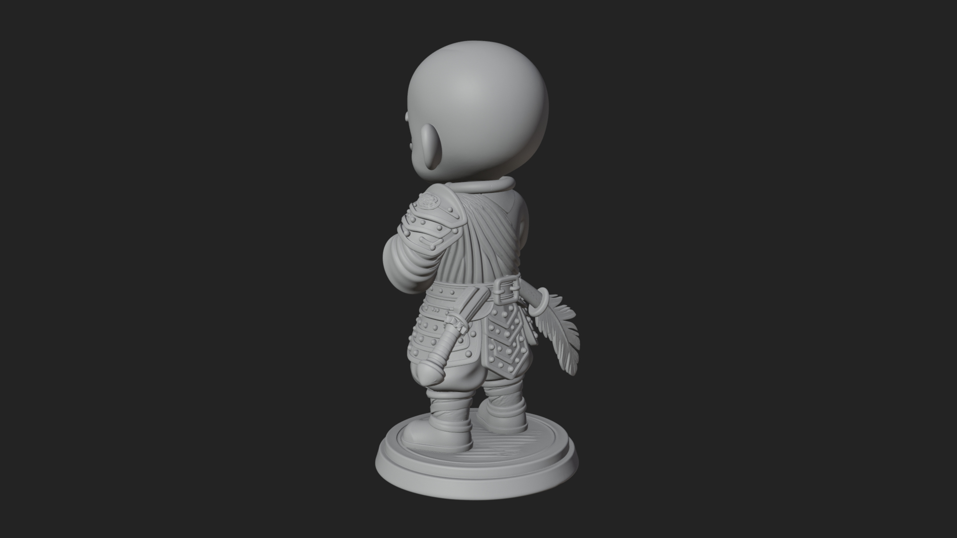 Chibi Praying Monk Statue Design 3 3D Print Model 3D Model