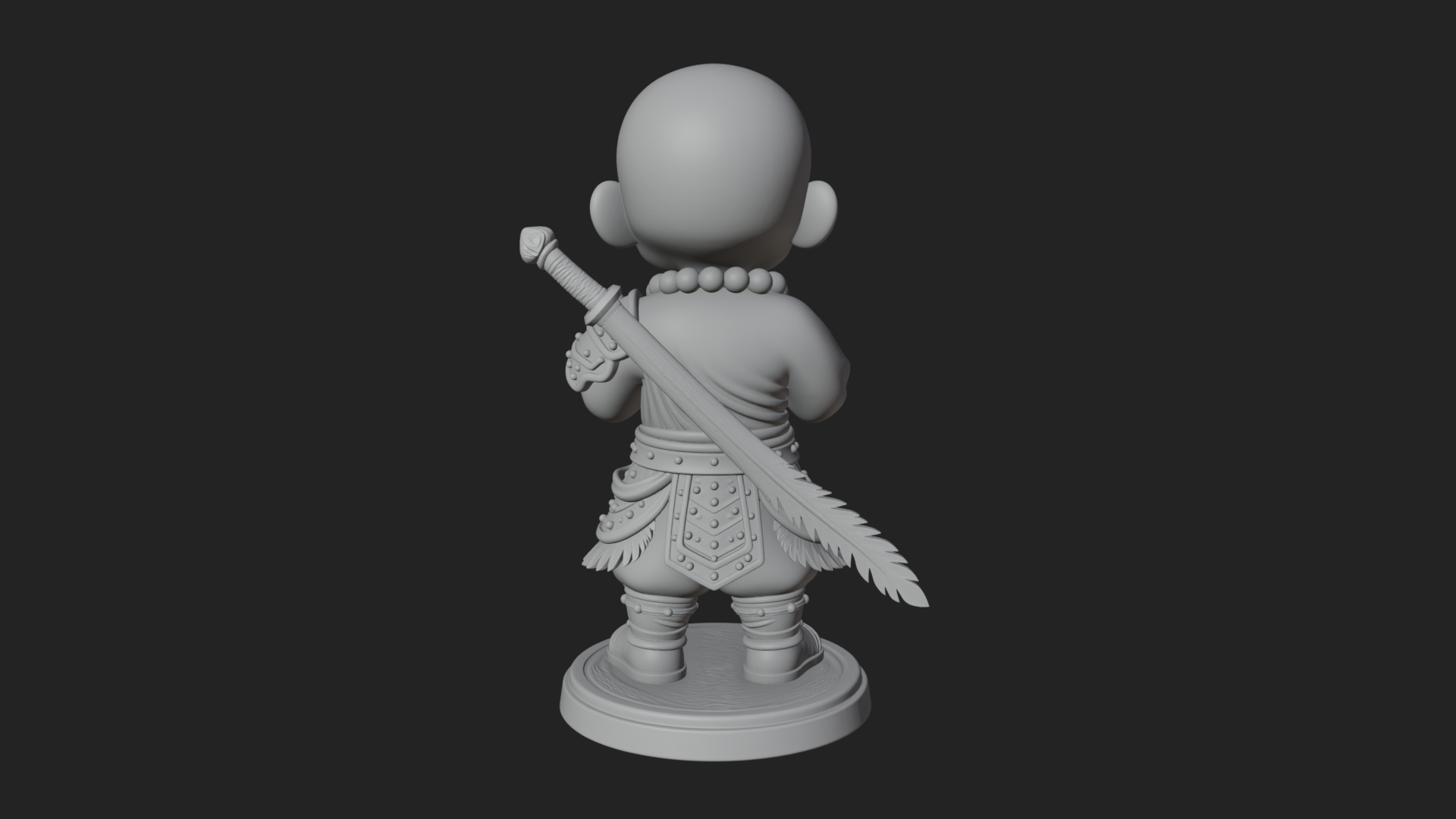 Chibi Praying Monk Statue Design 4 3D Print Model 3D Model