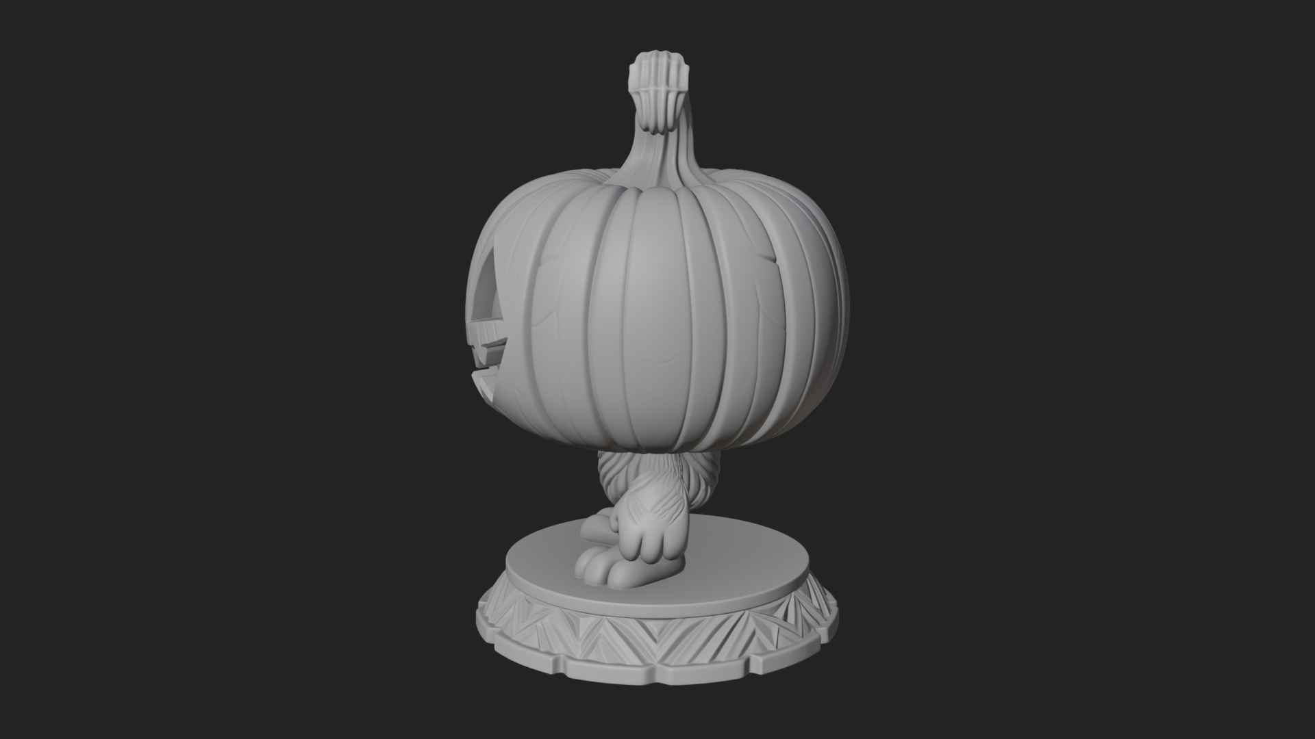 Chibi Pumpkin Head Imp Statue Design 3 3D Print Model 3D Model