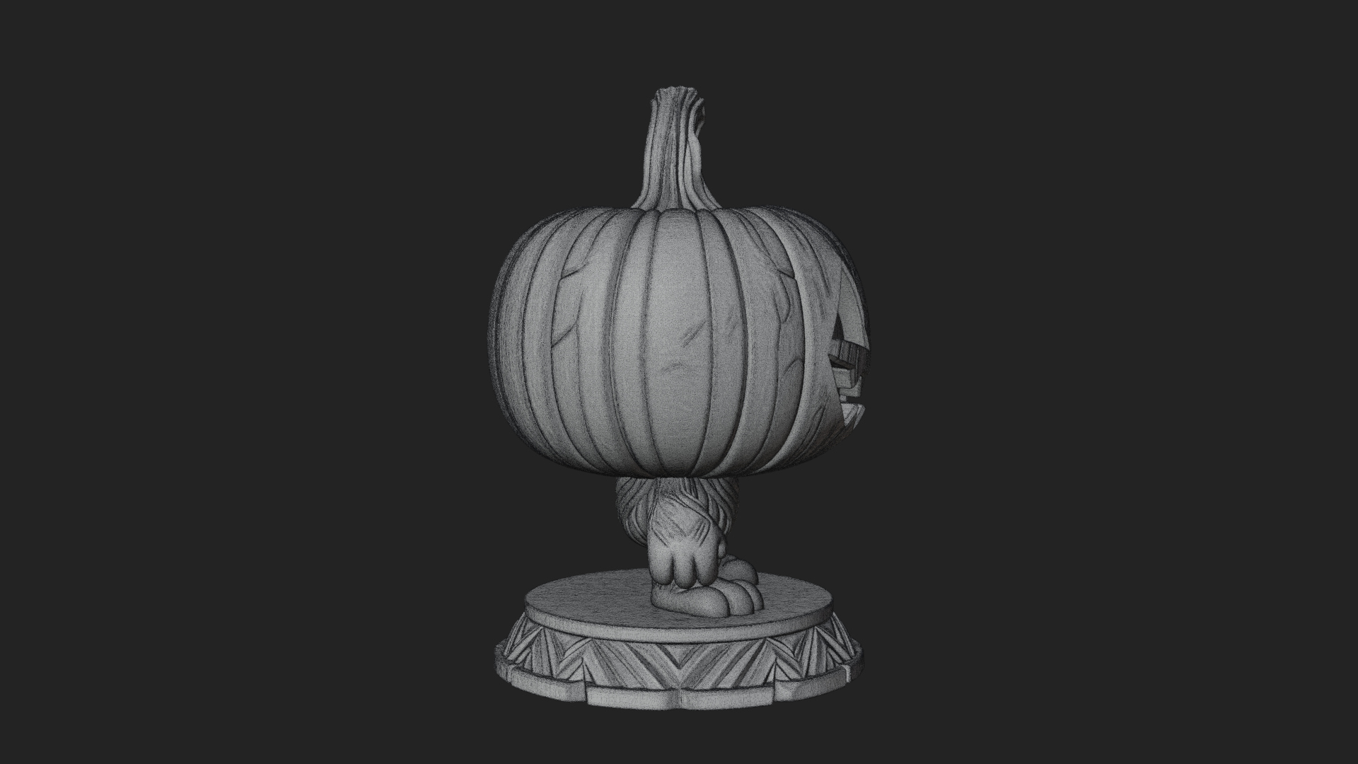 Chibi Pumpkin Head Imp Statue Design 3 3D Print Model 3D Model