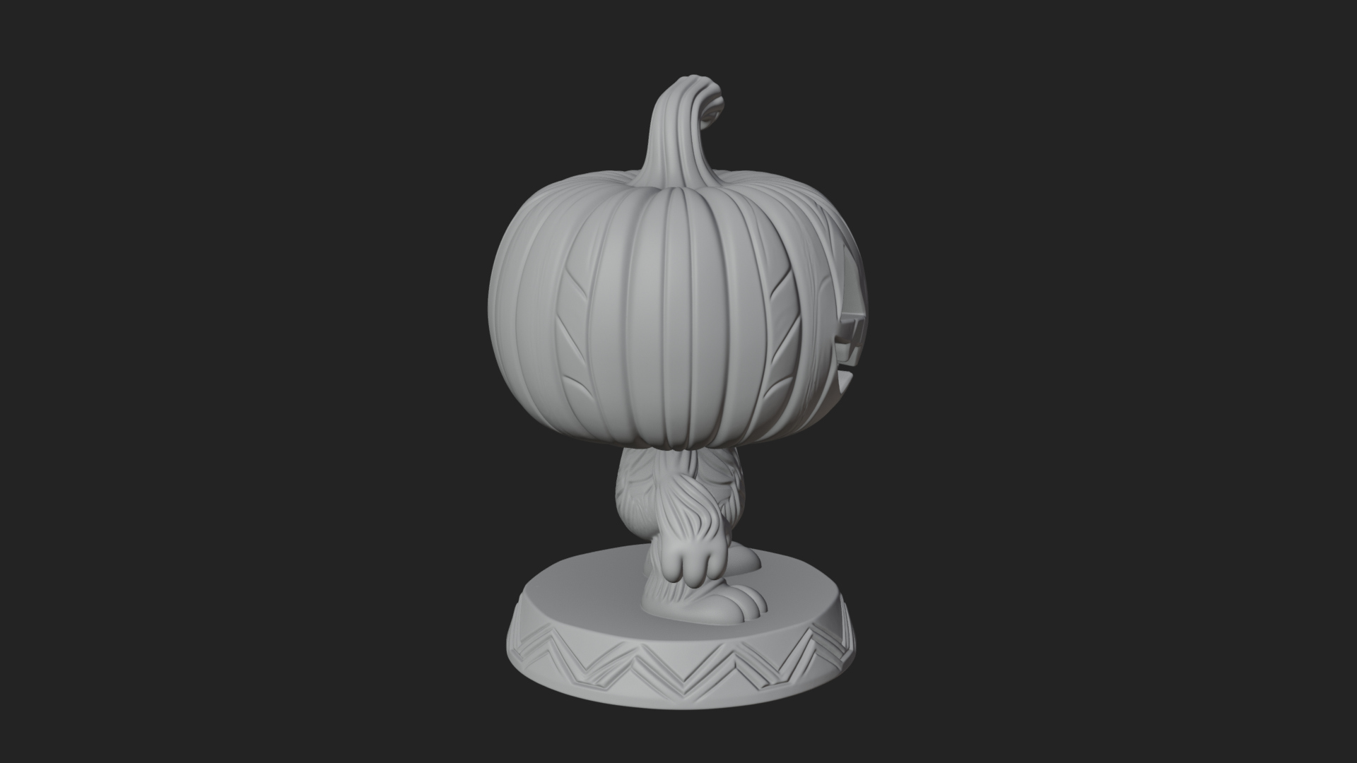 Chibi Pumpkin Head Imp Statue Design 4 3D Print Model 3D Model