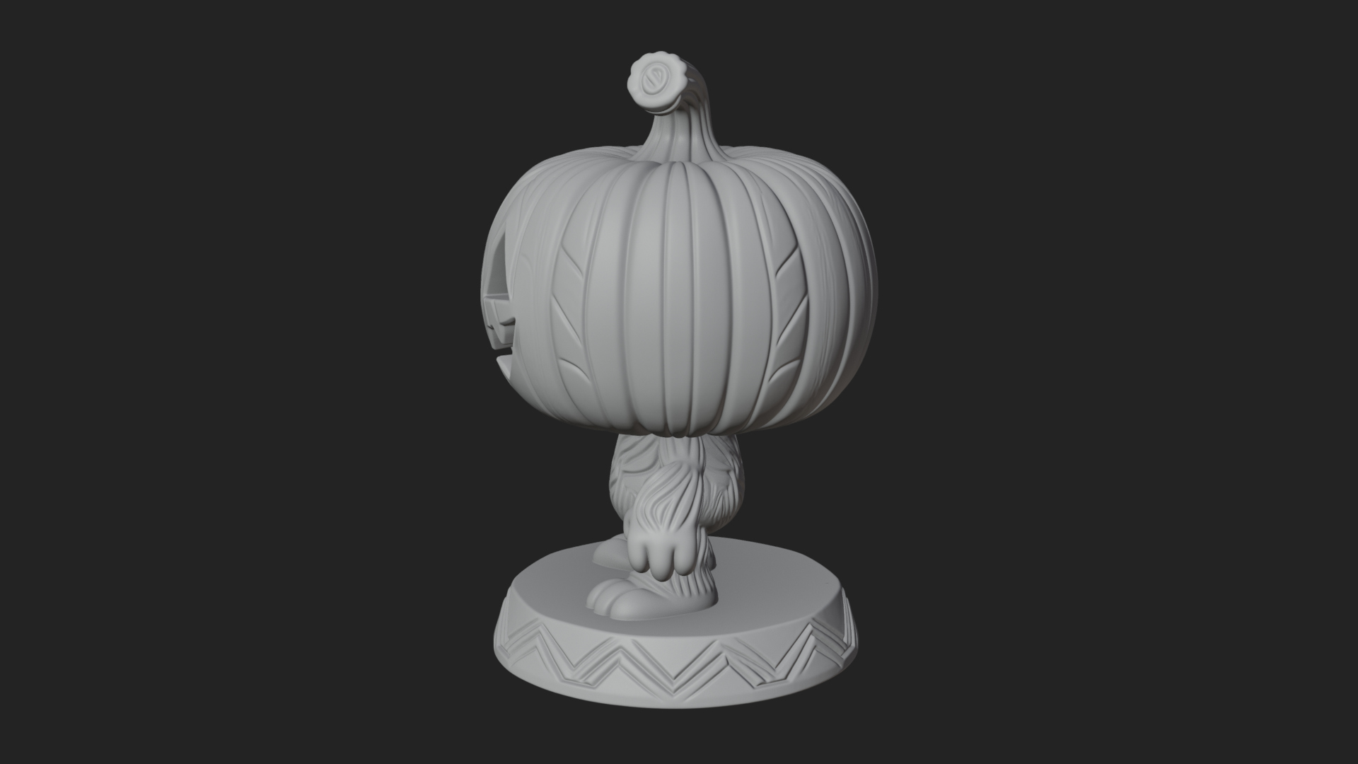 Chibi Pumpkin Head Imp Statue Design 4 3D Print Model 3D Model