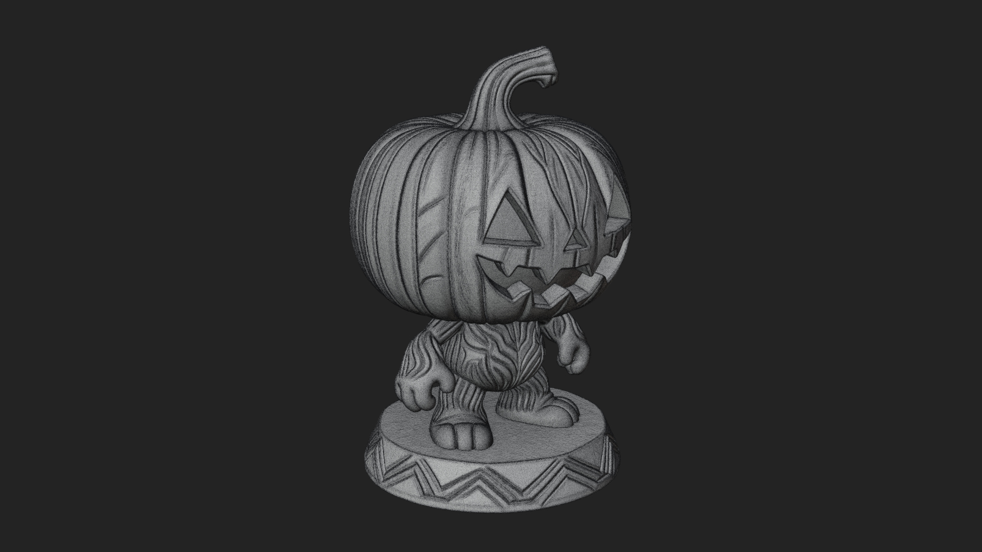 Chibi Pumpkin Head Imp Statue Design 4 3D Print Model 3D Model