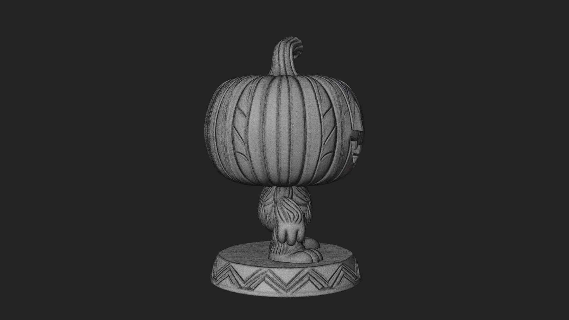Chibi Pumpkin Head Imp Statue Design 4 3D Print Model 3D Model