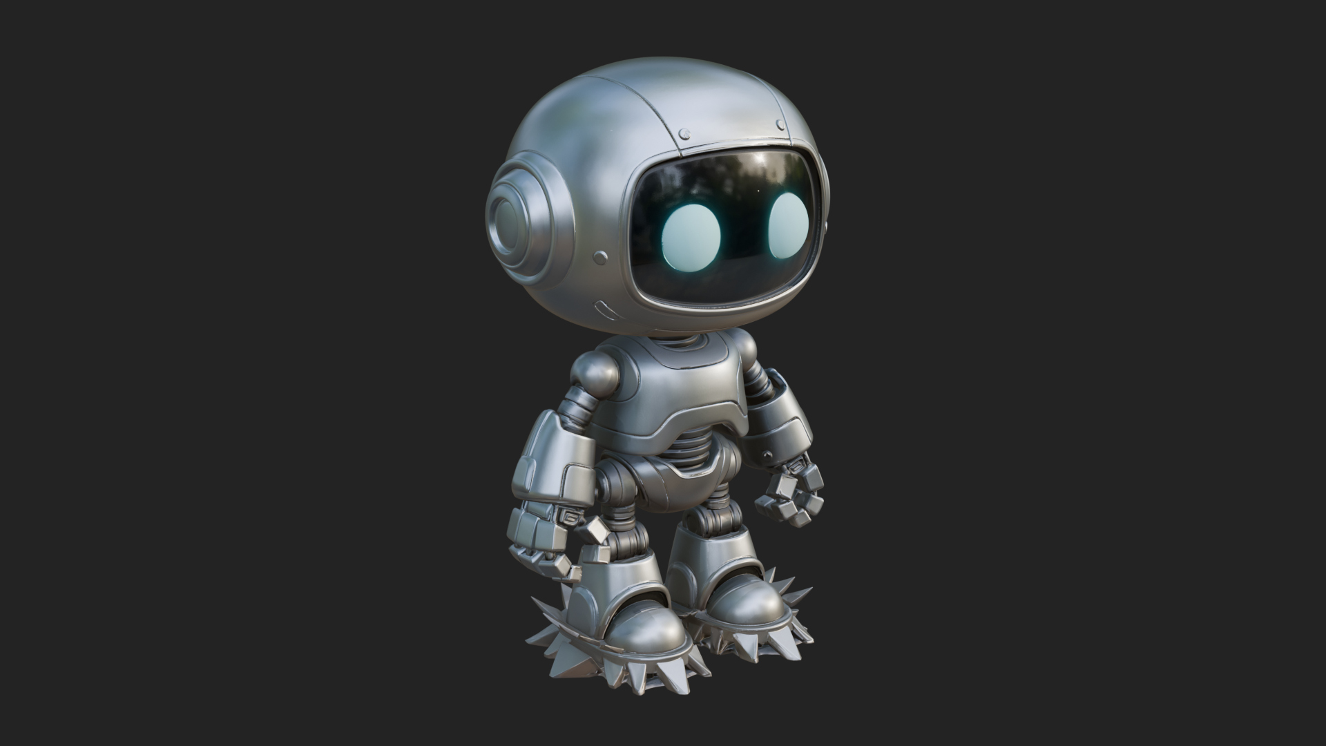 Chibi Round Head Robot Statue Design 1 3D Print Model 3D Model
