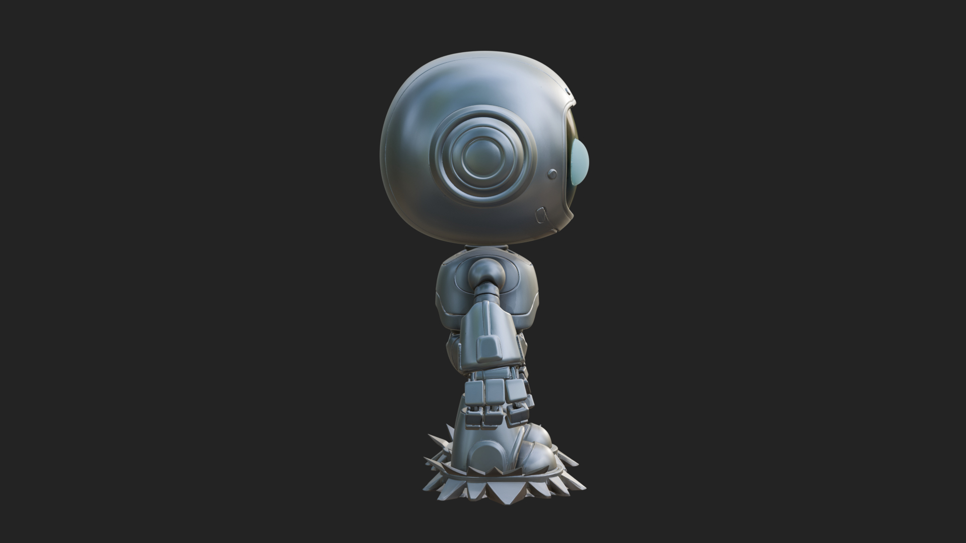 Chibi Round Head Robot Statue Design 1 3D Print Model 3D Model