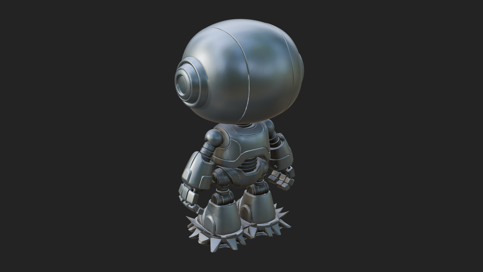 Chibi Round Head Robot Statue Design 1 3D Print Model 3D Model