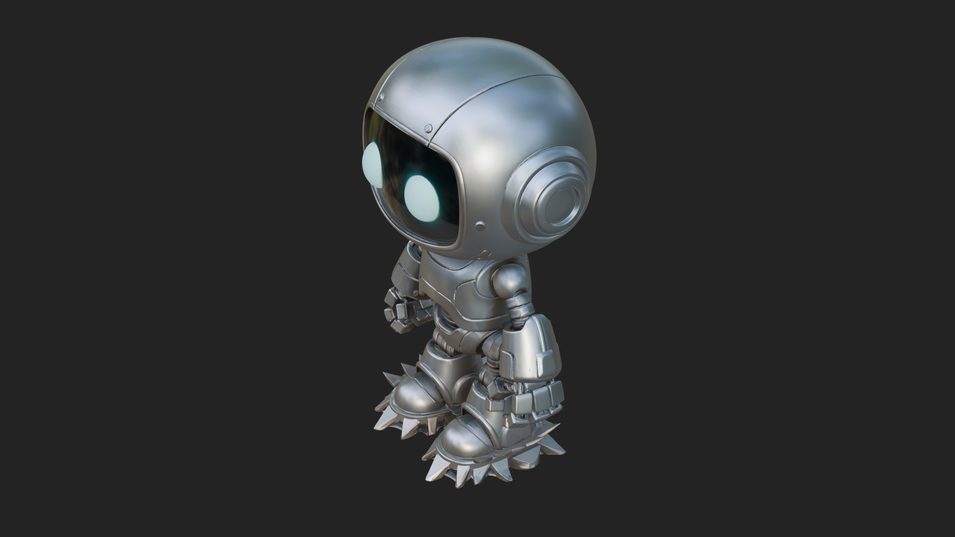 Chibi Round Head Robot Statue Design 1 3D Print Model 3D Model