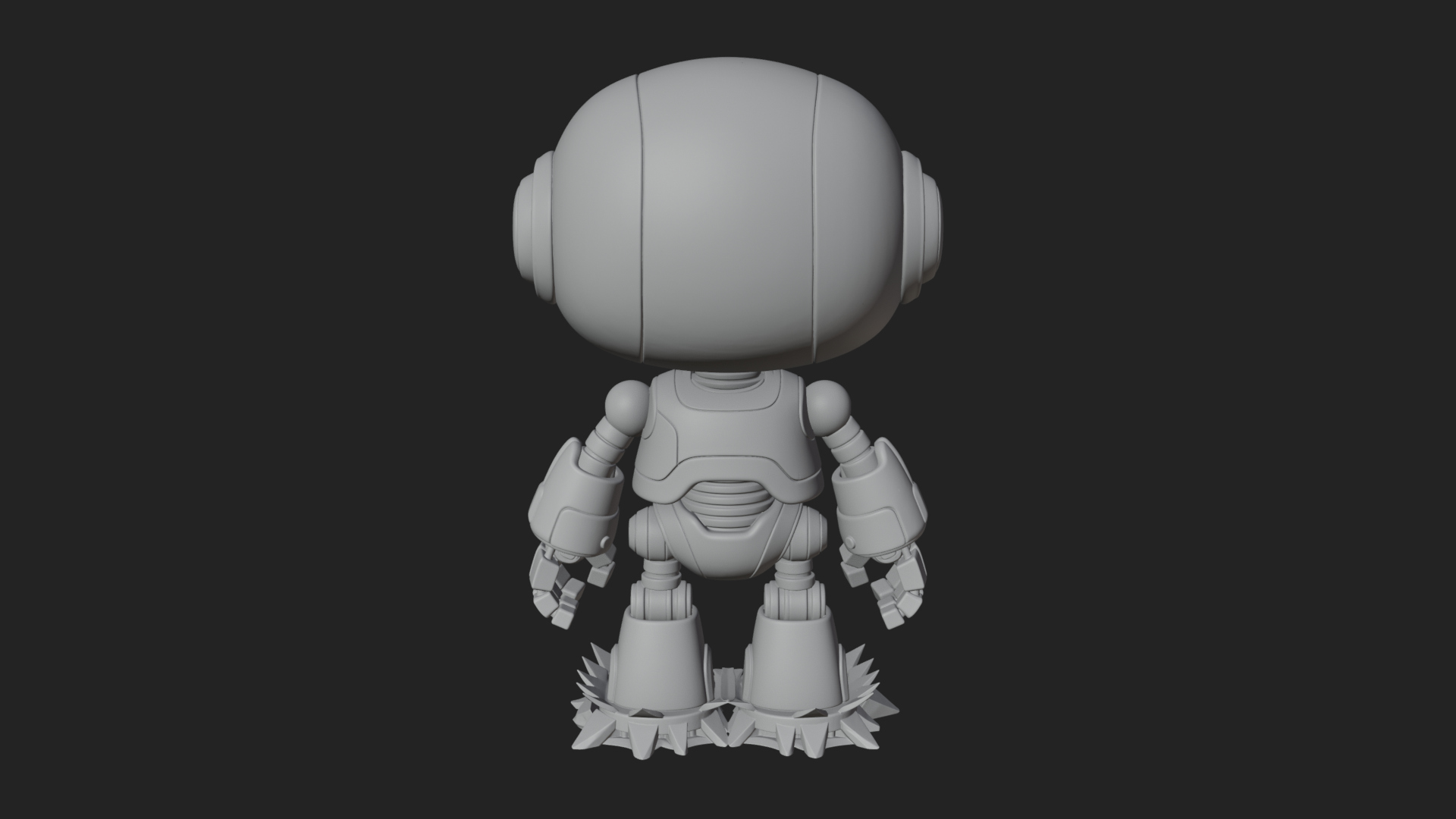 Chibi Round Head Robot Statue Design 1 3D Print Model 3D Model