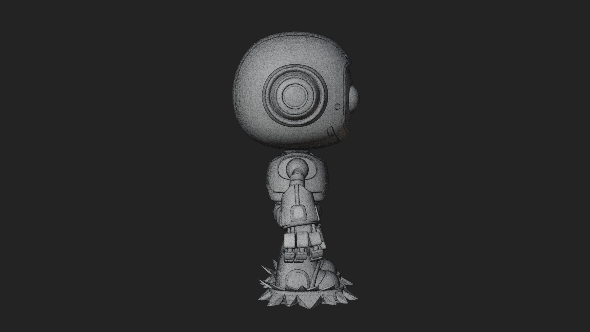 Chibi Round Head Robot Statue Design 1 3D Print Model 3D Model