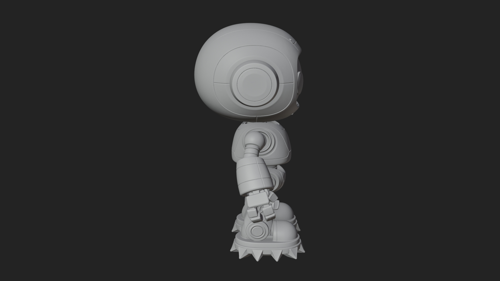 Chibi Round Head Robot Statue Design 2 3D Print Model 3D Model