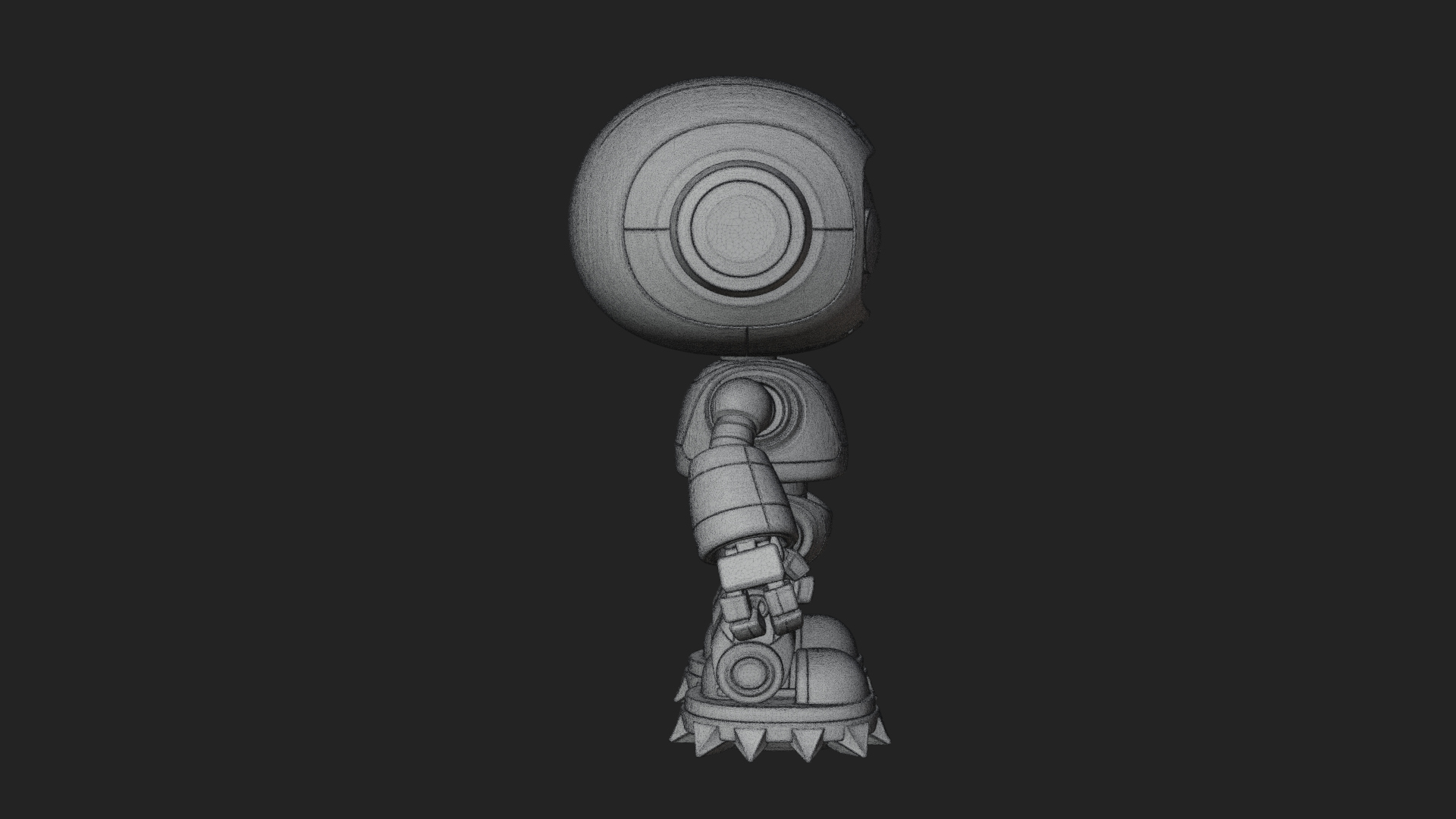 Chibi Round Head Robot Statue Design 2 3D Print Model 3D Model