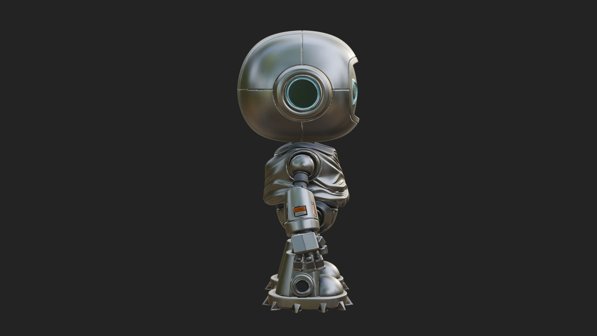Chibi Round Head Robot Statue Design 3 3D Print Model 3D Model