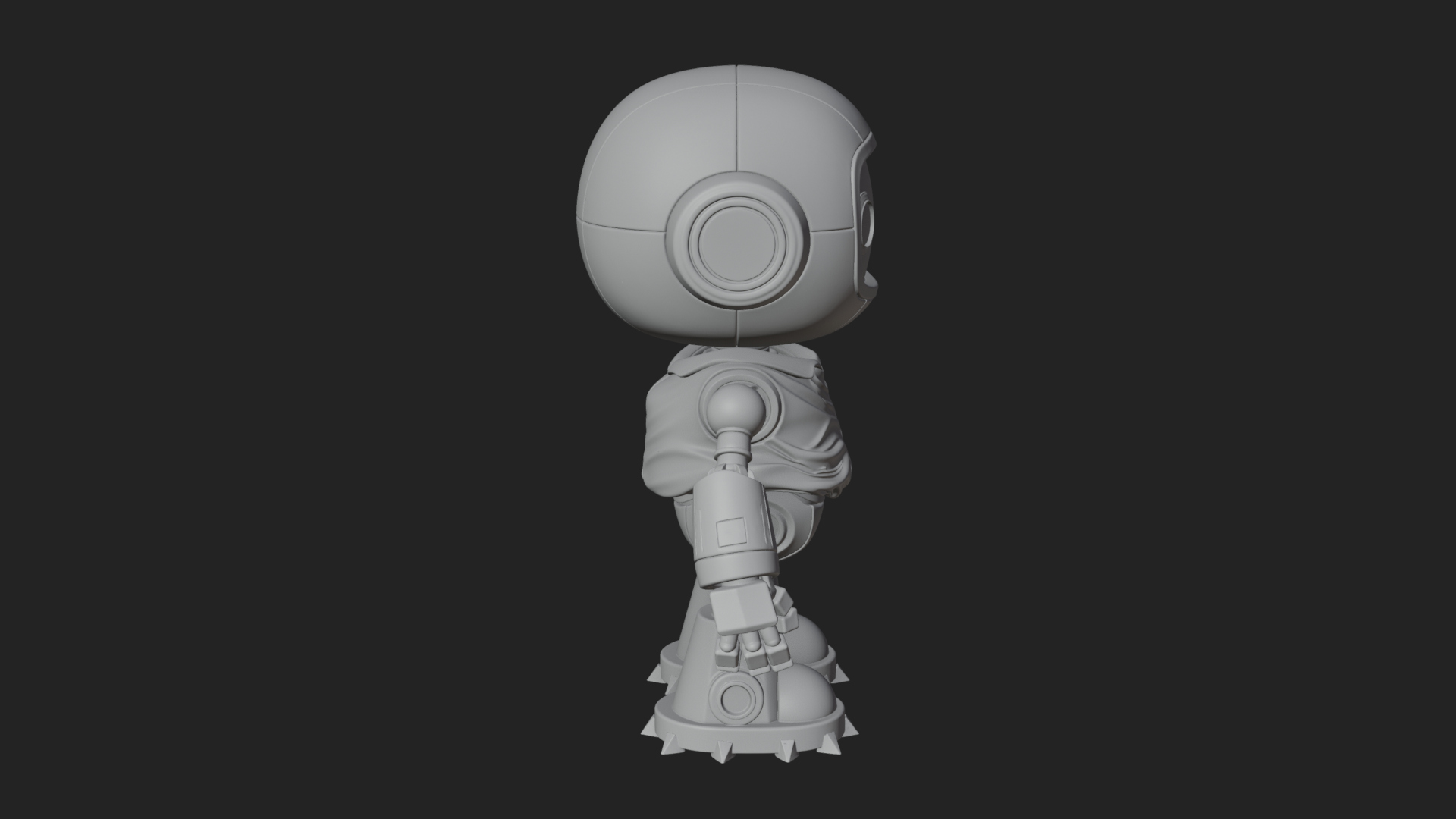 Chibi Round Head Robot Statue Design 3 3D Print Model 3D Model