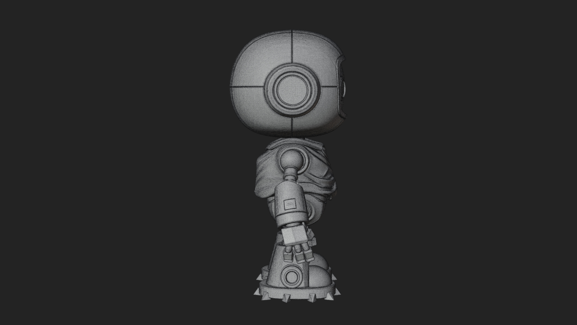 Chibi Round Head Robot Statue Design 3 3D Print Model 3D Model