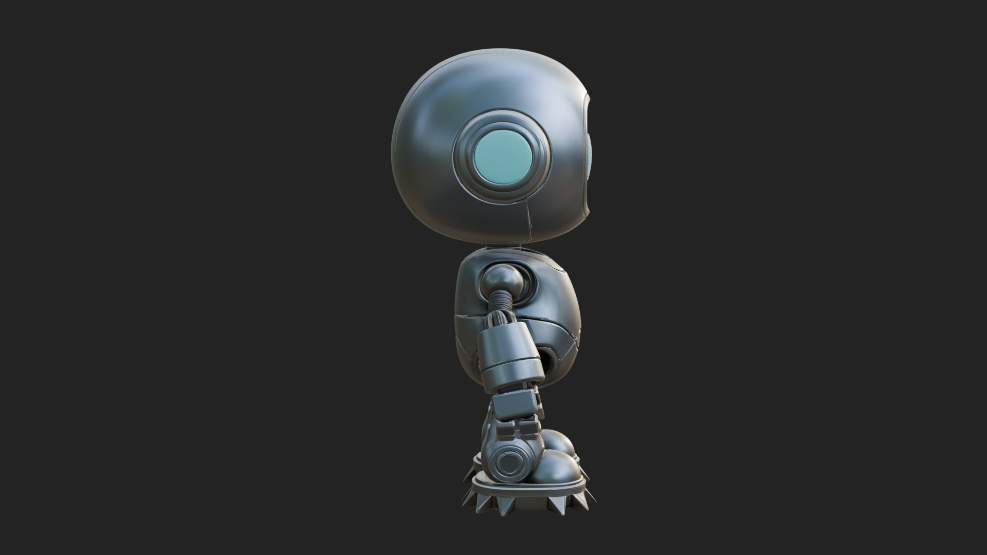 Chibi Round Head Robot Statue Design 4 3D Print Model 3D Model