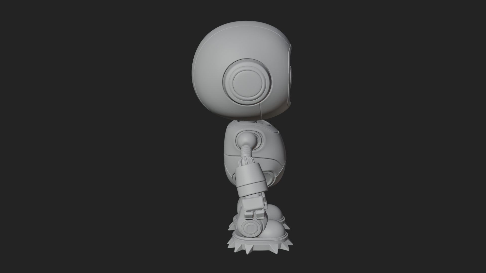 Chibi Round Head Robot Statue Design 4 3D Print Model 3D Model