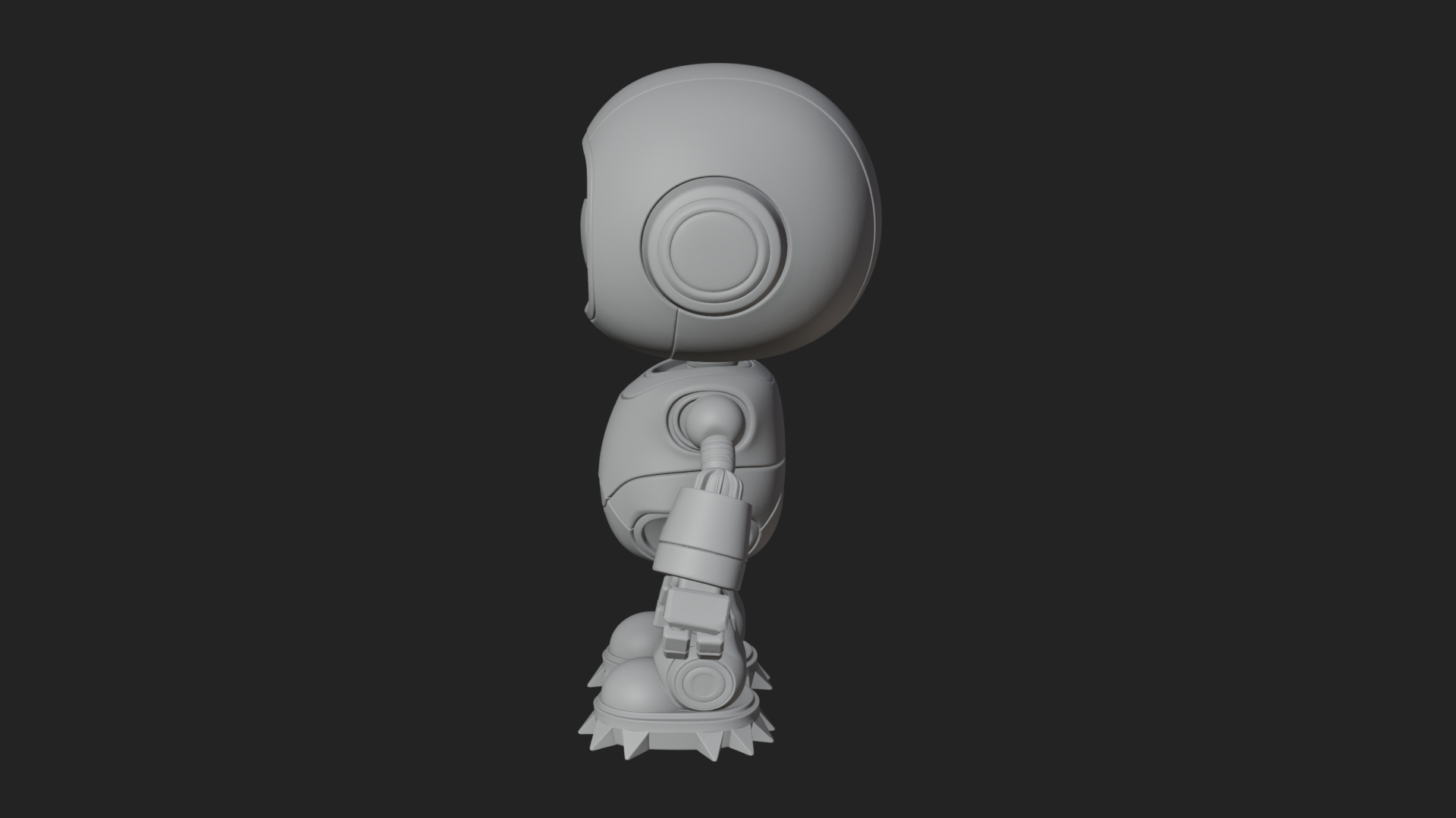 Chibi Round Head Robot Statue Design 4 3D Print Model 3D Model