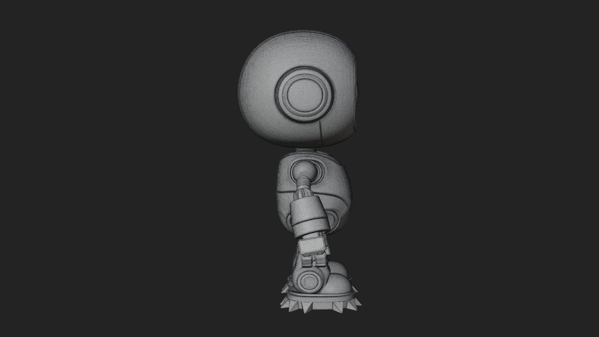 Chibi Round Head Robot Statue Design 4 3D Print Model 3D Model