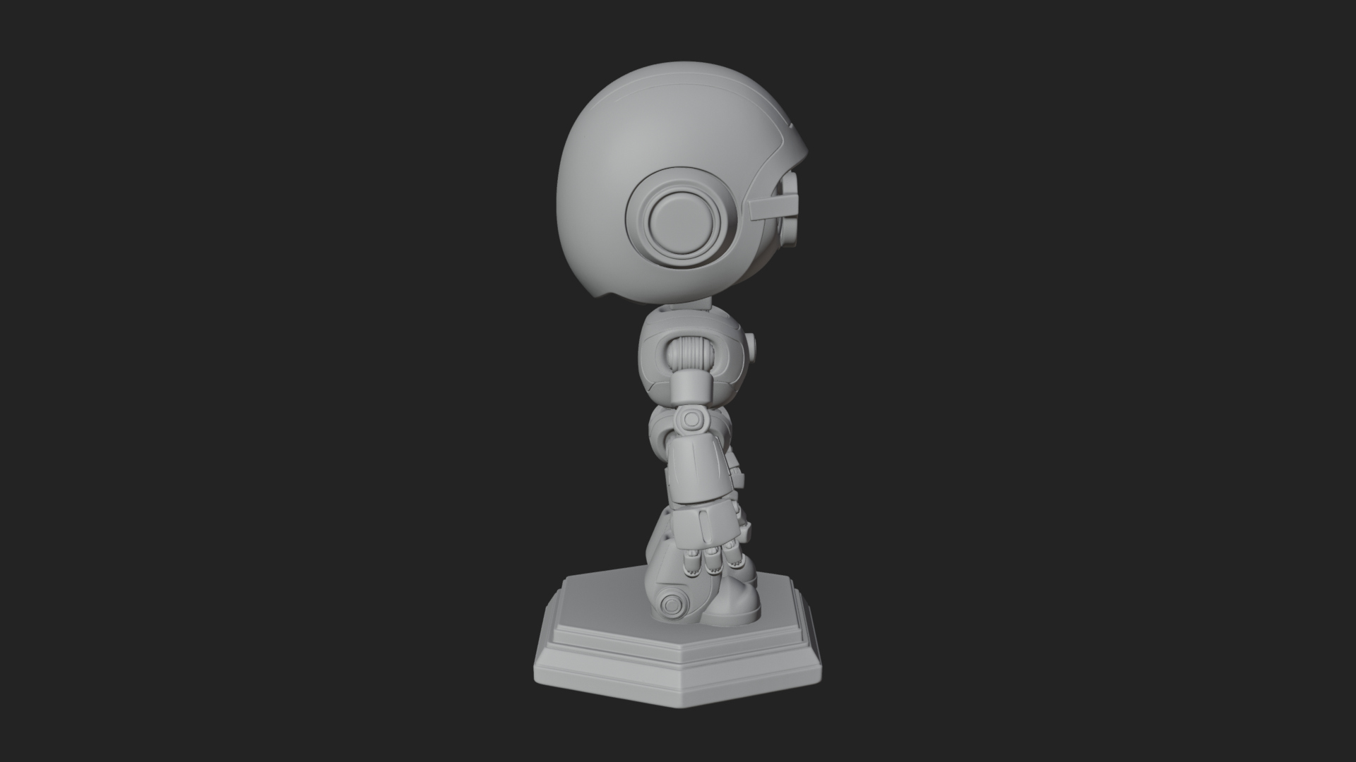 Chibi Round Head Robot Statue Design 7 3D Print Model 3D Model