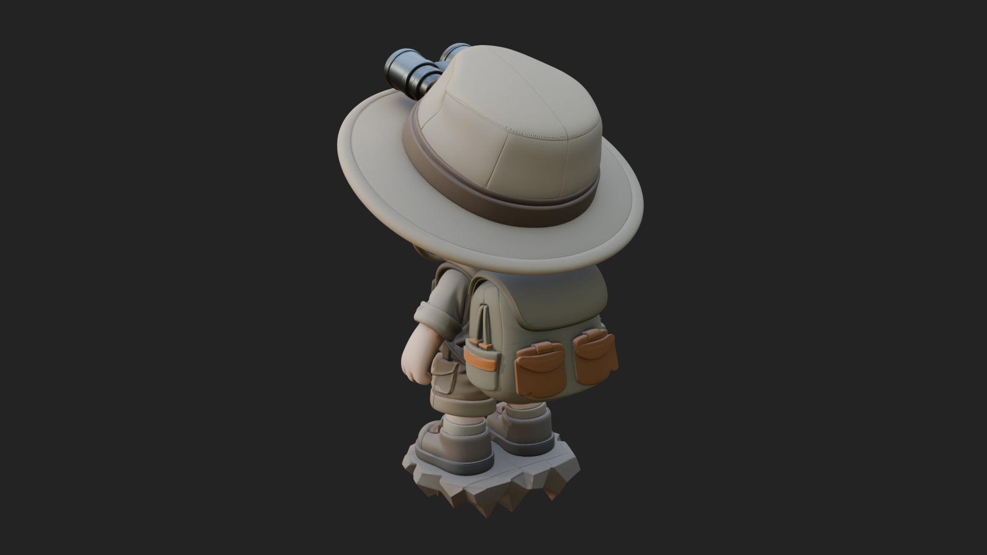 Chibi Safari Explorer Statue Design 1 3D Print Model 3D Model