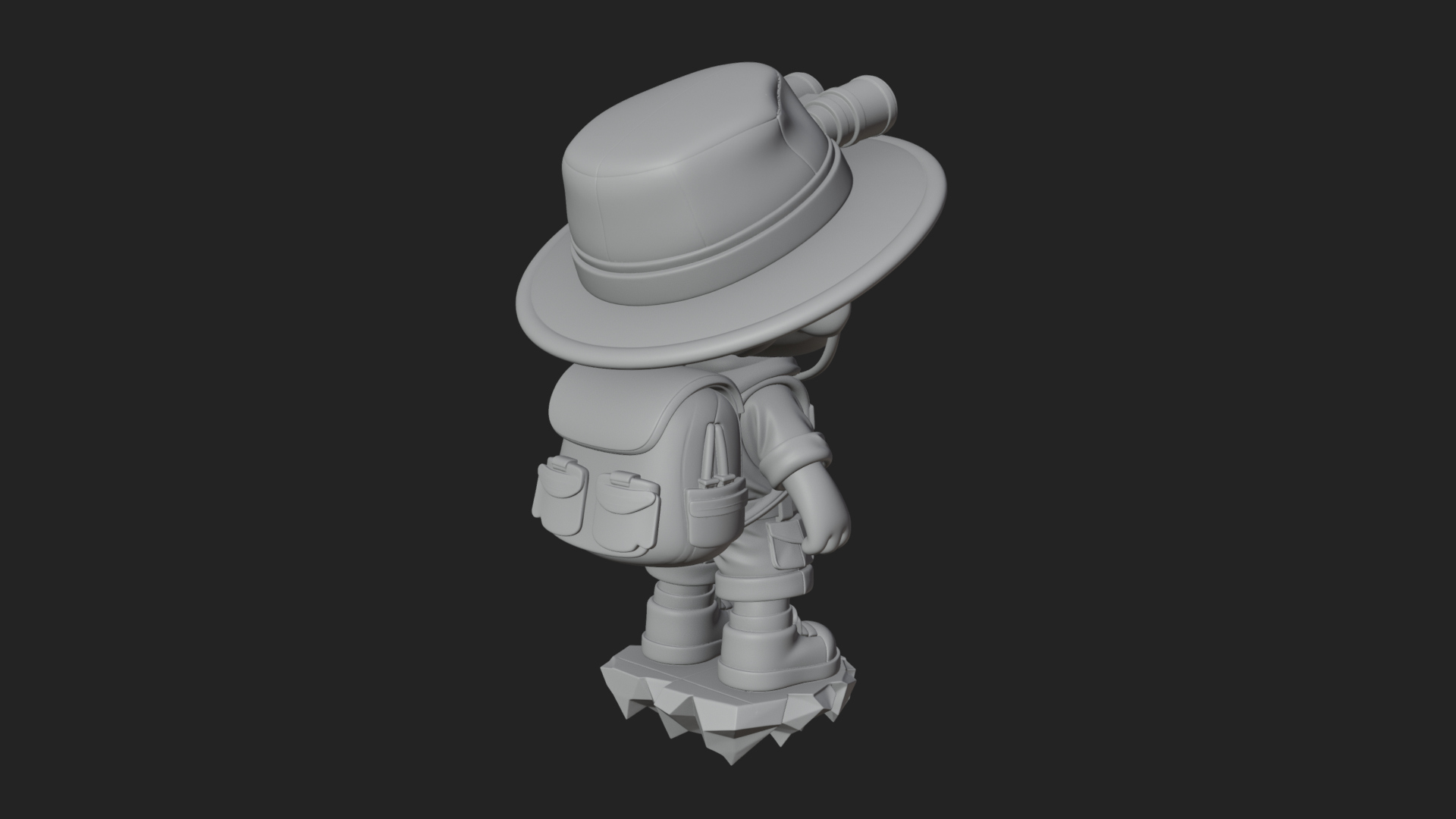 Chibi Safari Explorer Statue Design 1 3D Print Model 3D Model