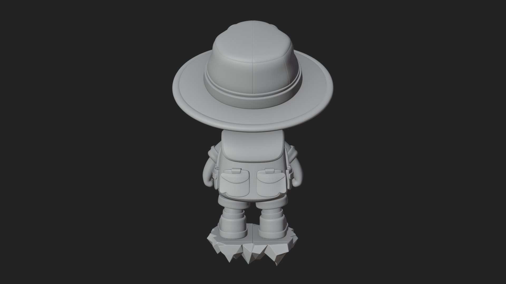 Chibi Safari Explorer Statue Design 1 3D Print Model 3D Model