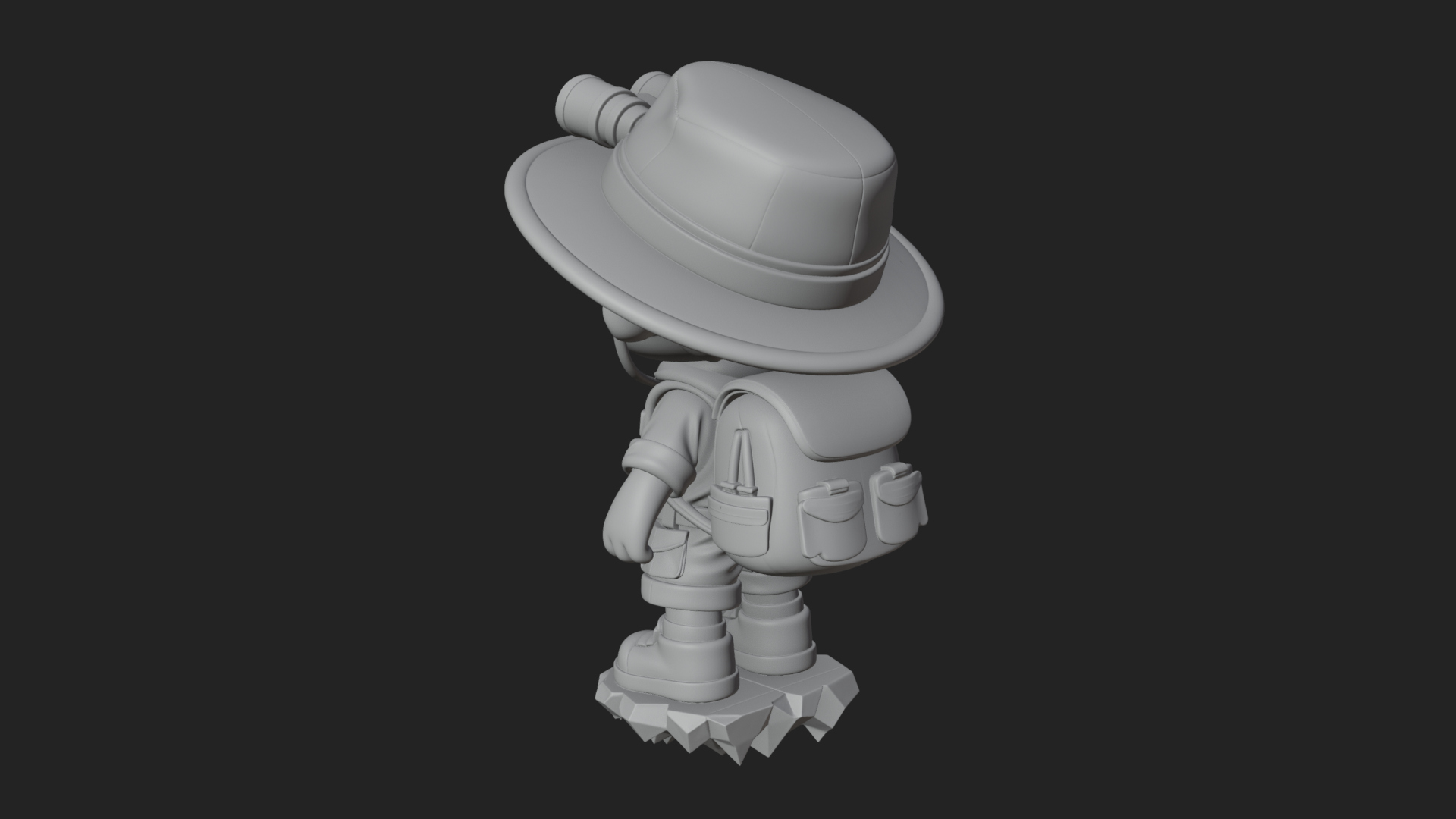 Chibi Safari Explorer Statue Design 1 3D Print Model 3D Model