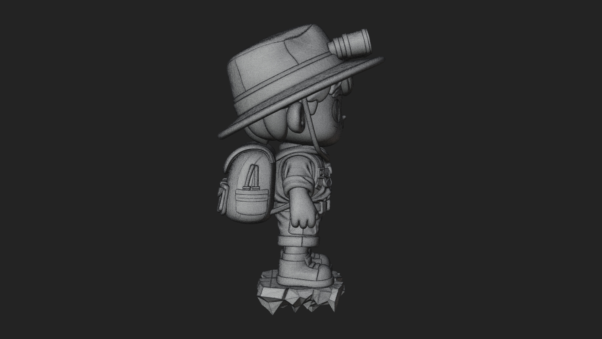Chibi Safari Explorer Statue Design 1 3D Print Model 3D Model
