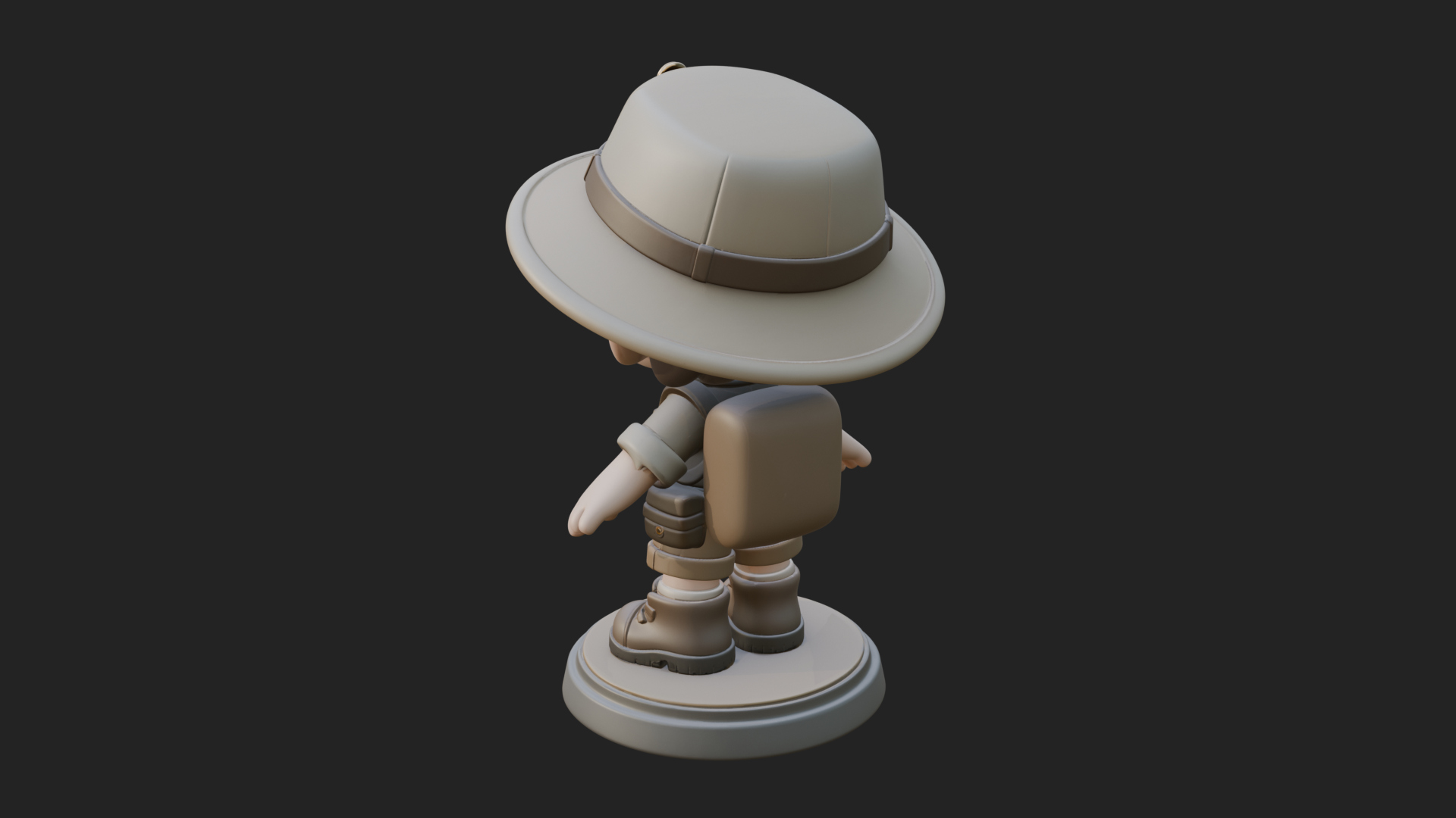 Chibi Safari Explorer Statue Design 10 3D Print Model 3D Model