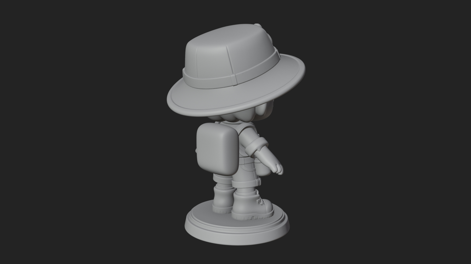 Chibi Safari Explorer Statue Design 10 3D Print Model 3D Model