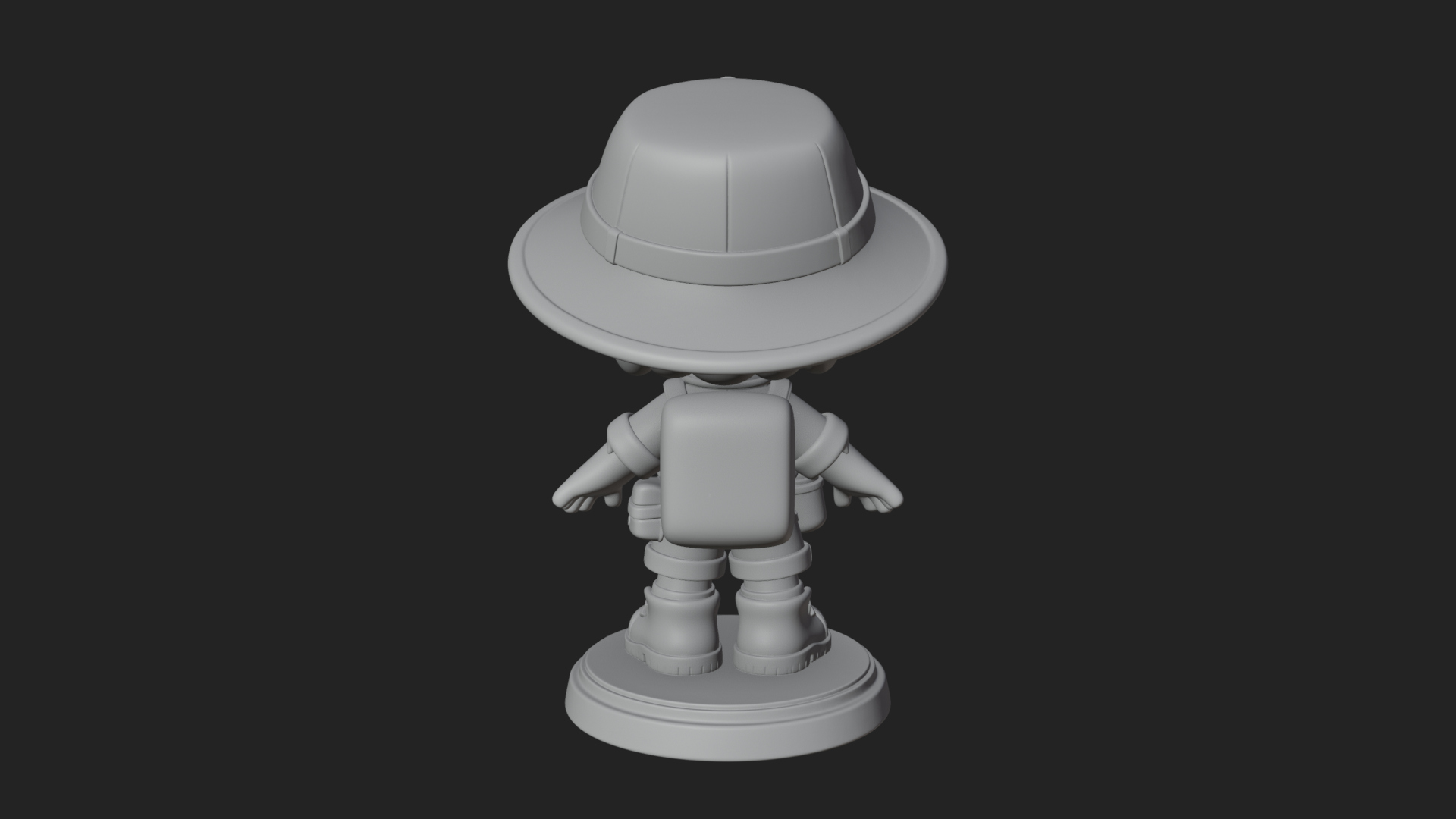 Chibi Safari Explorer Statue Design 10 3D Print Model 3D Model