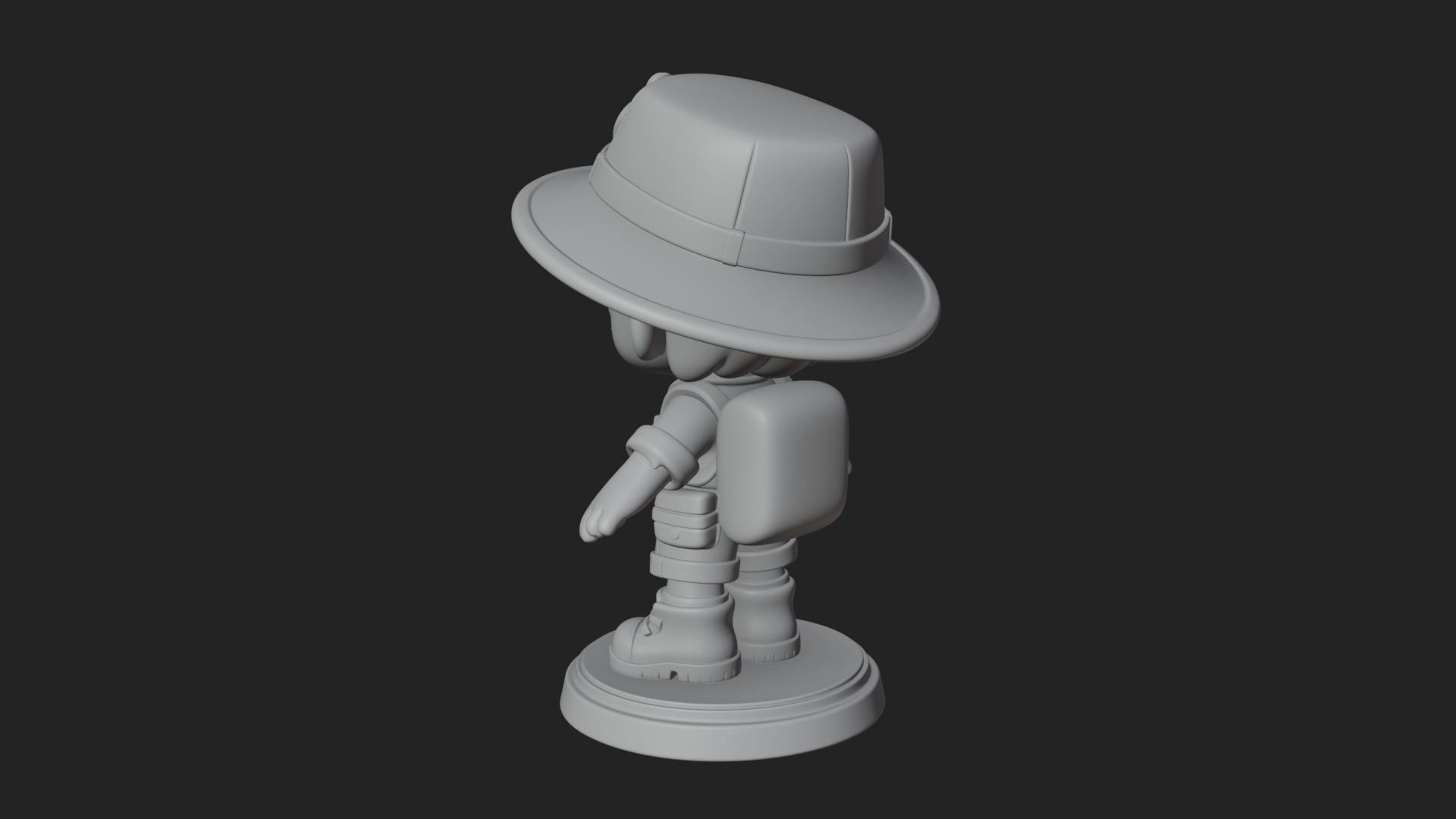 Chibi Safari Explorer Statue Design 10 3D Print Model 3D Model