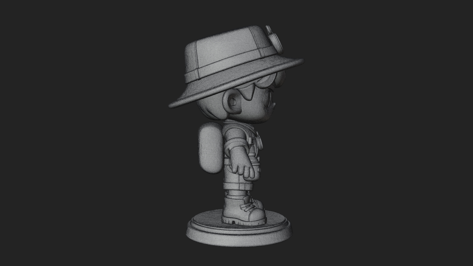 Chibi Safari Explorer Statue Design 10 3D Print Model 3D Model