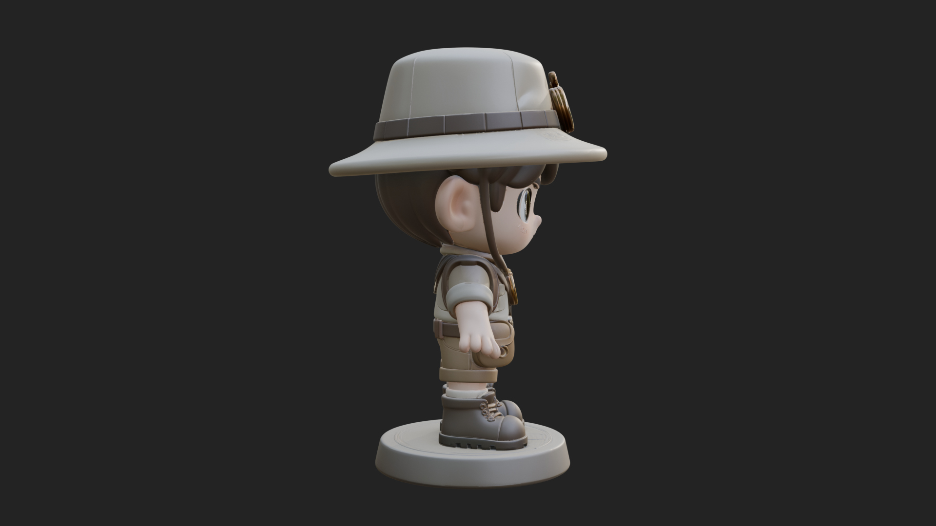 Chibi Safari Explorer Statue Design 11 3D Print Model 3D Model