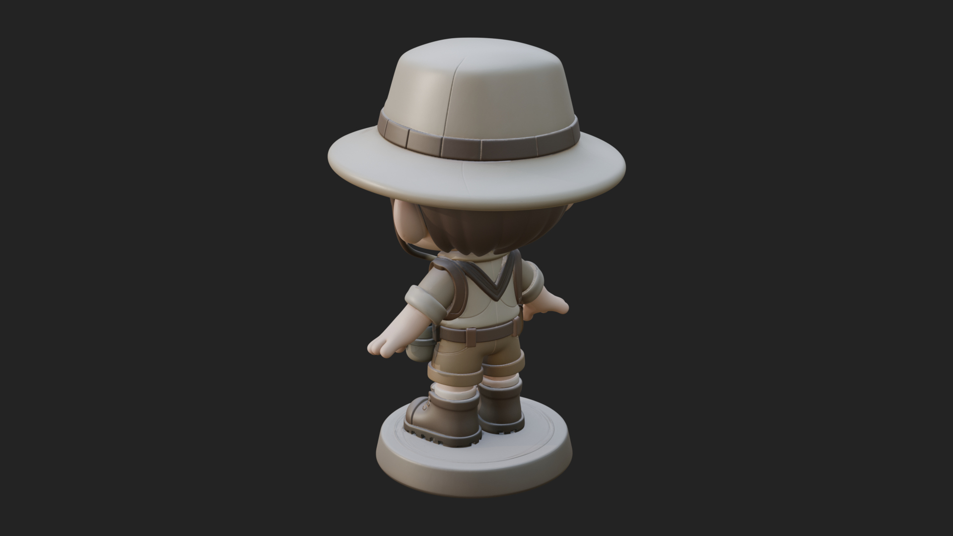 Chibi Safari Explorer Statue Design 11 3D Print Model 3D Model