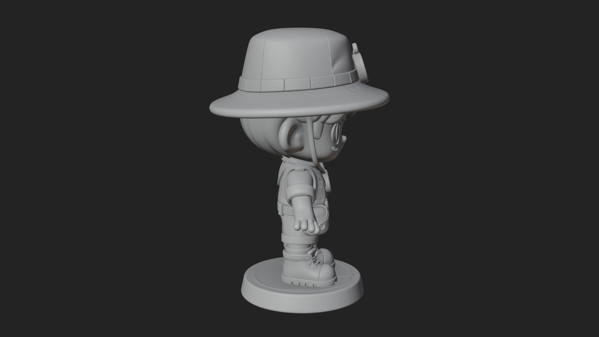 Chibi Safari Explorer Statue Design 11 3D Print Model 3D Model