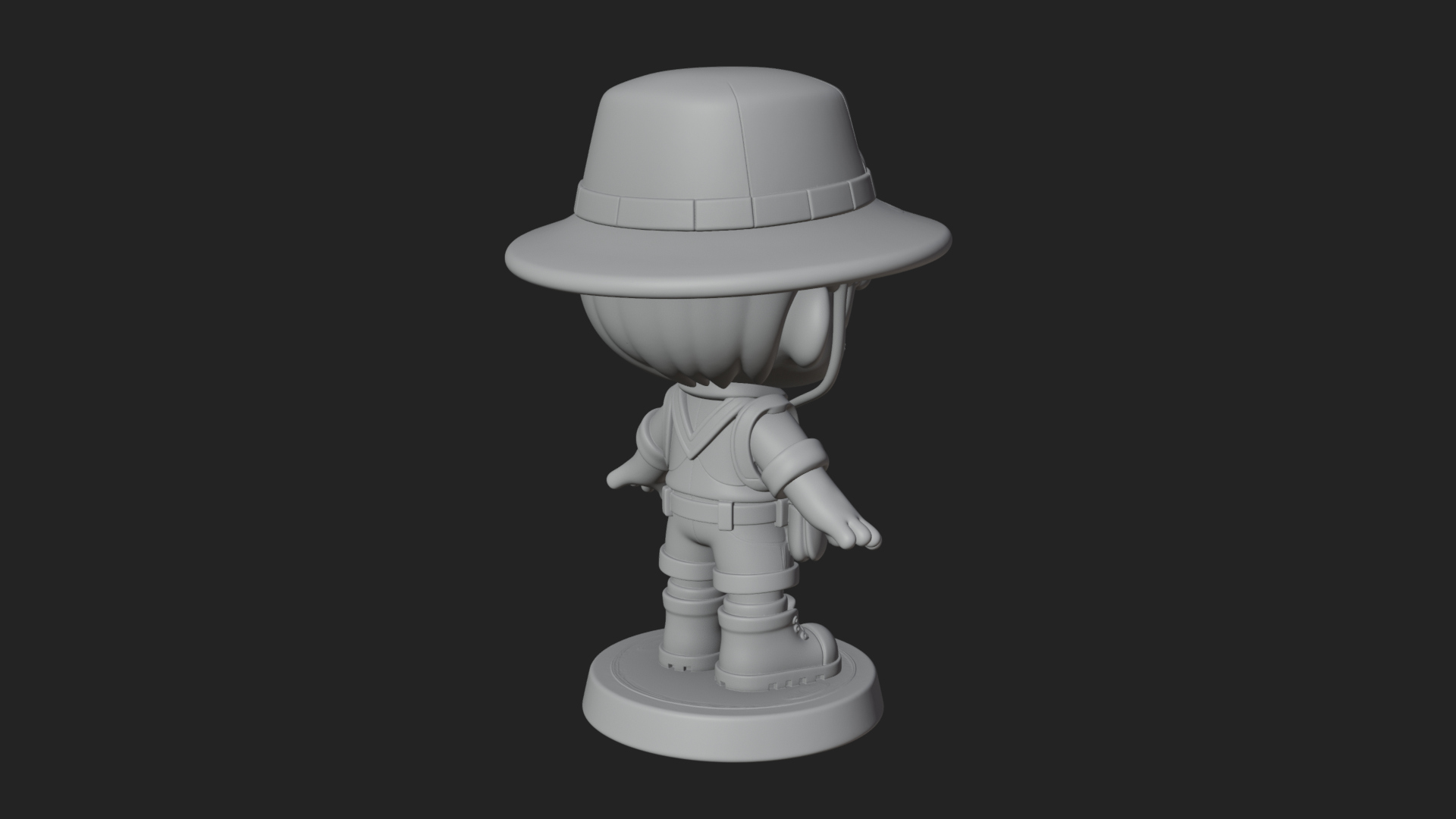 Chibi Safari Explorer Statue Design 11 3D Print Model 3D Model