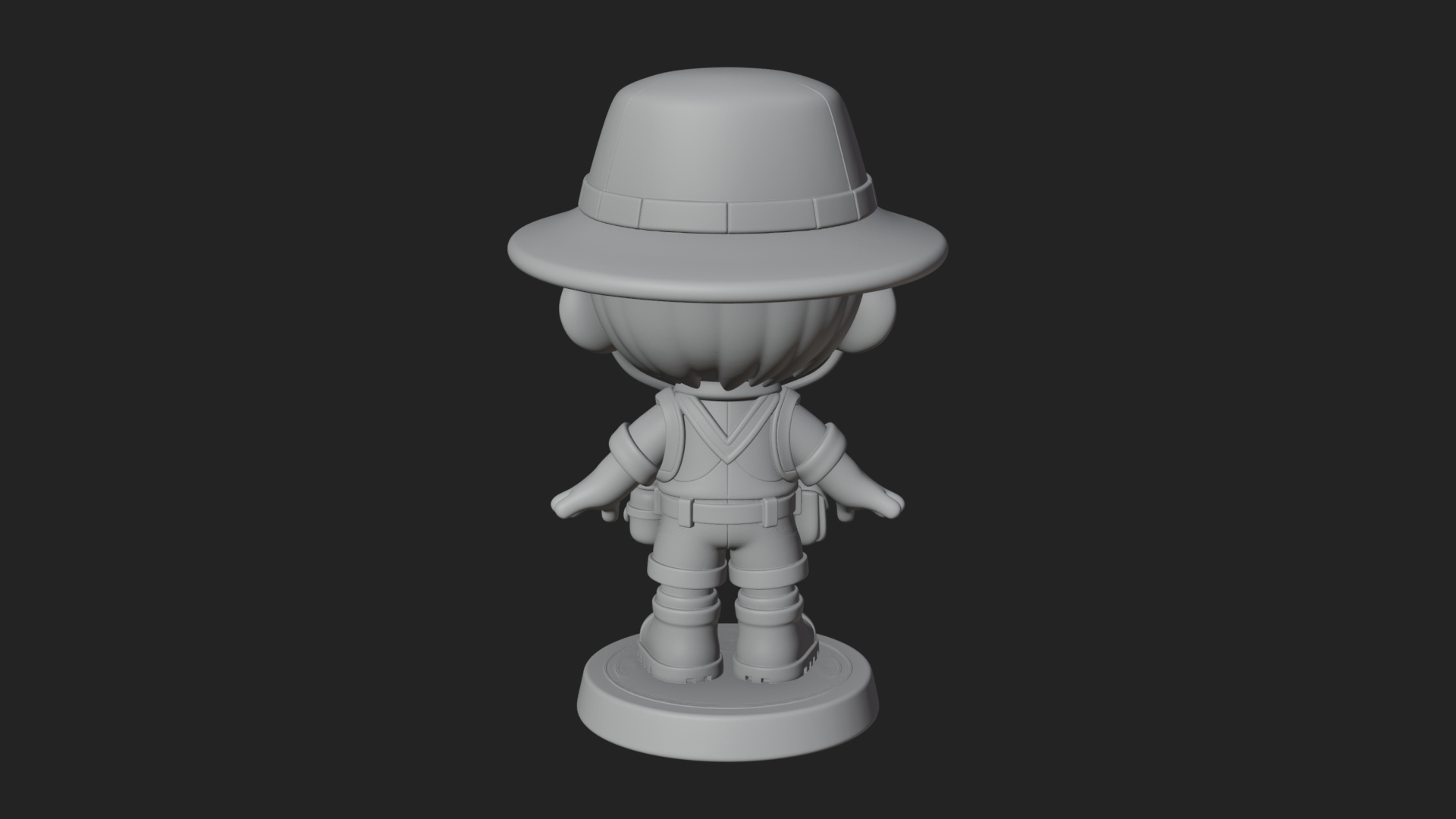 Chibi Safari Explorer Statue Design 11 3D Print Model 3D Model