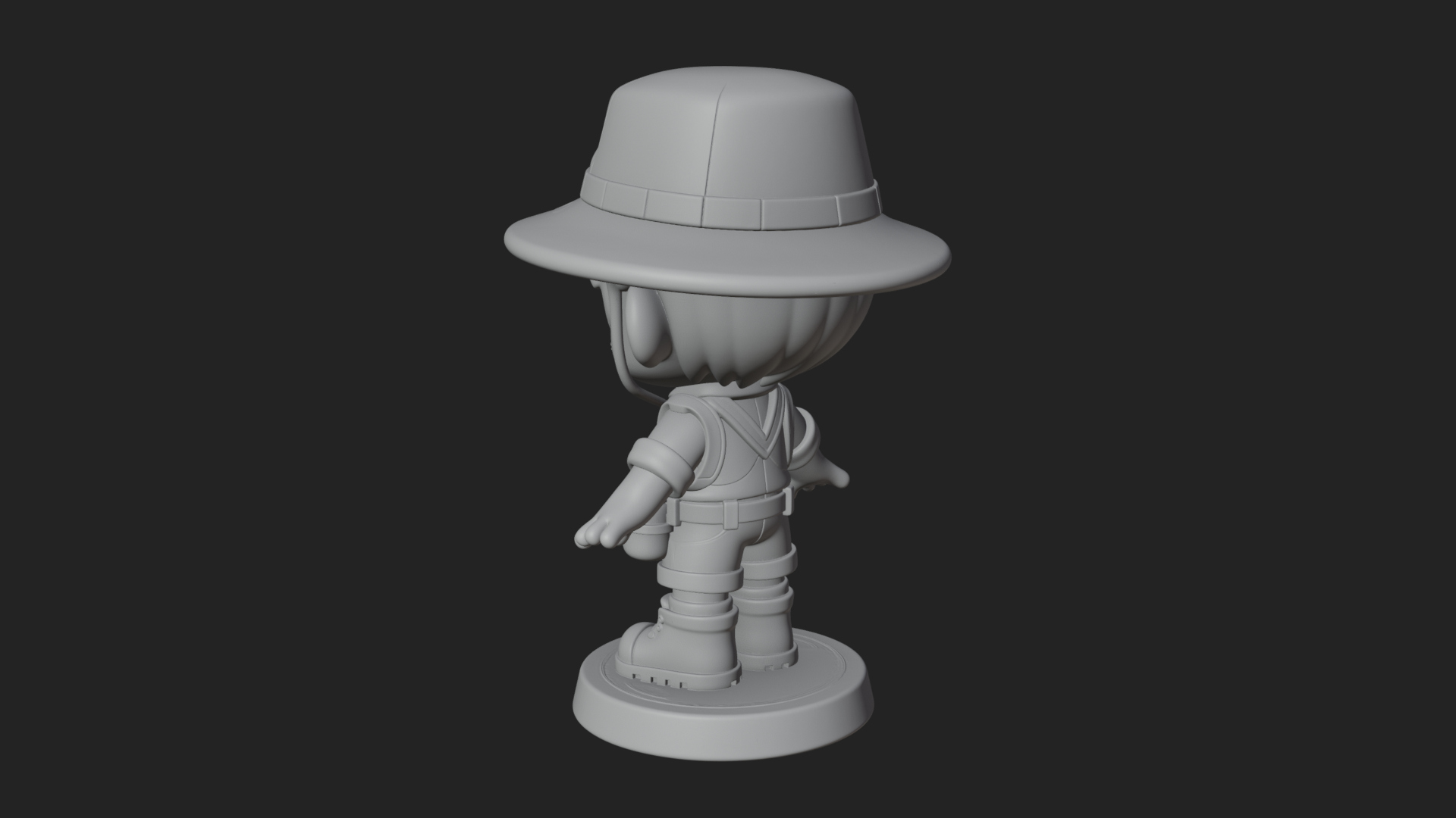Chibi Safari Explorer Statue Design 11 3D Print Model 3D Model