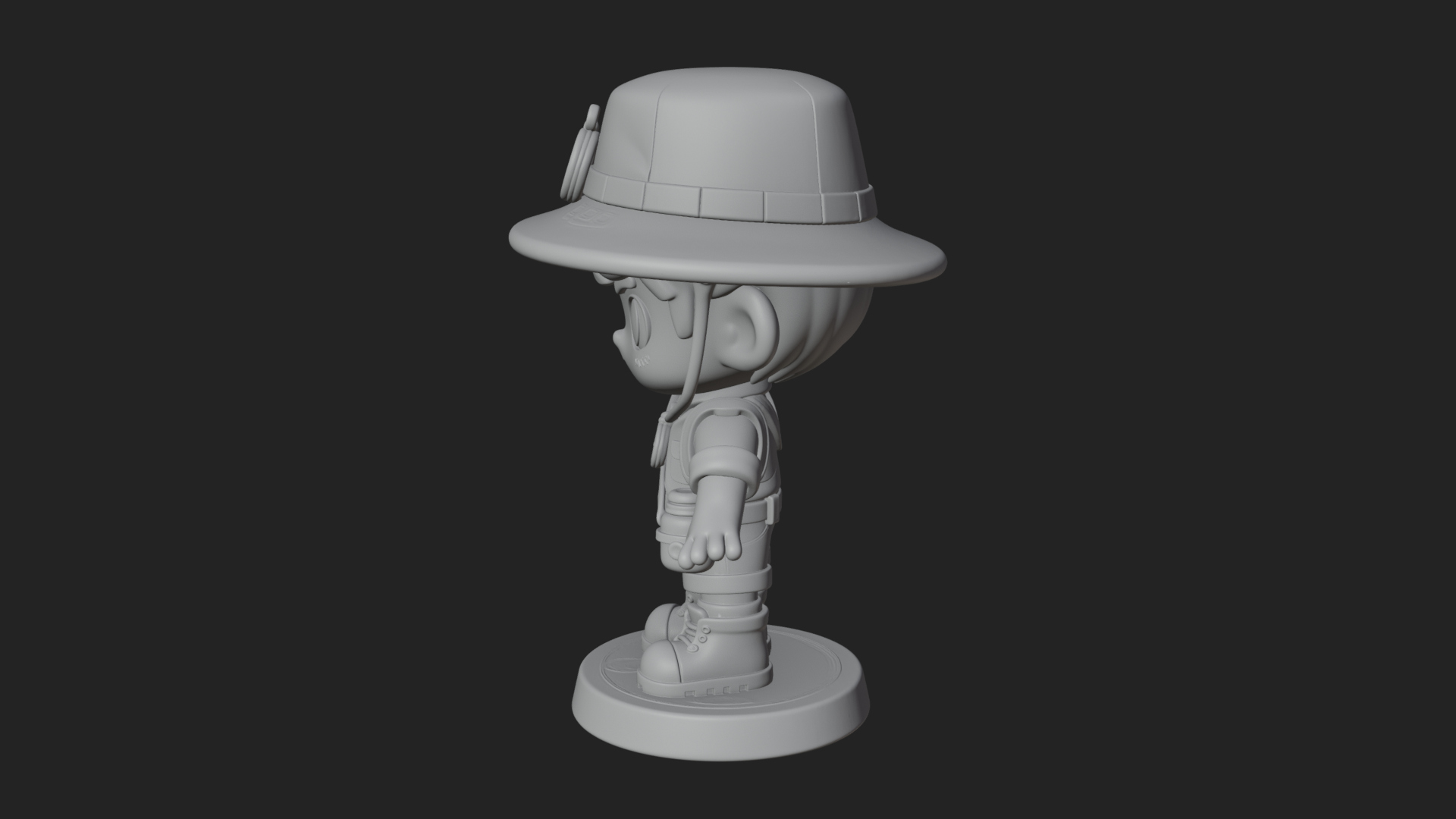 Chibi Safari Explorer Statue Design 11 3D Print Model 3D Model