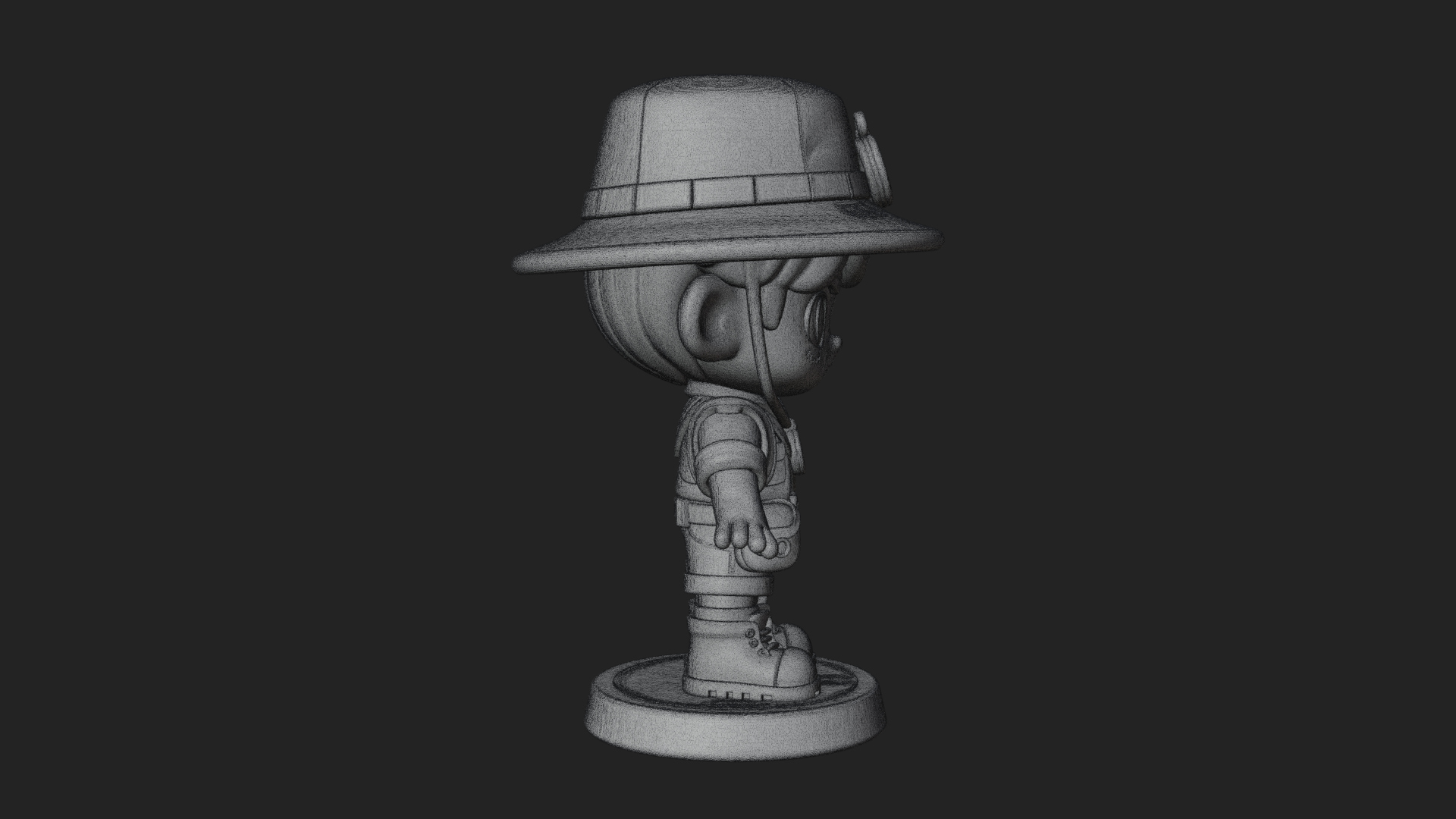 Chibi Safari Explorer Statue Design 11 3D Print Model 3D Model