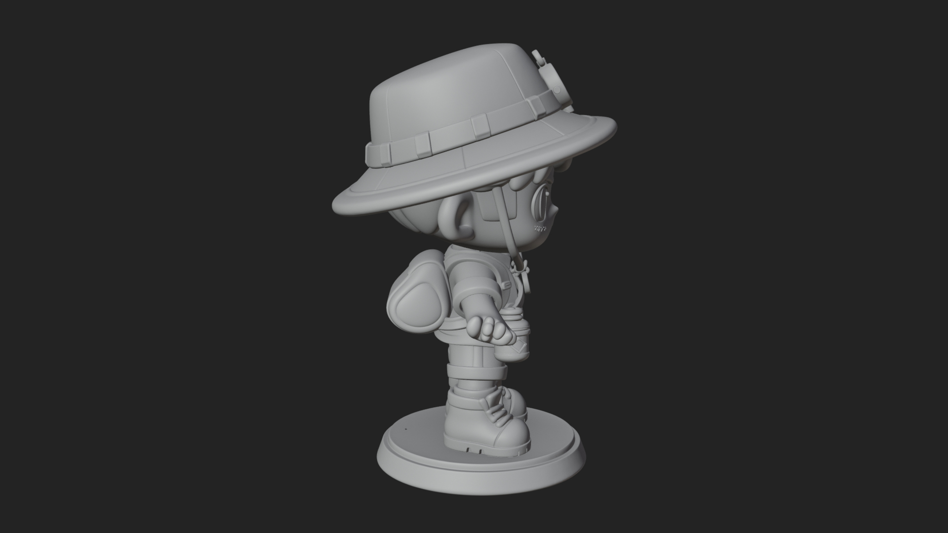 Chibi Safari Explorer Statue Design 12 3D Print Model 3D Model