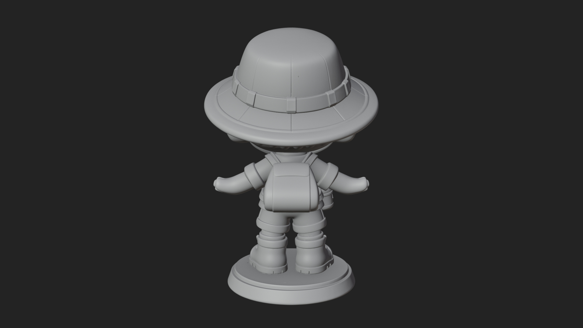 Chibi Safari Explorer Statue Design 12 3D Print Model 3D Model